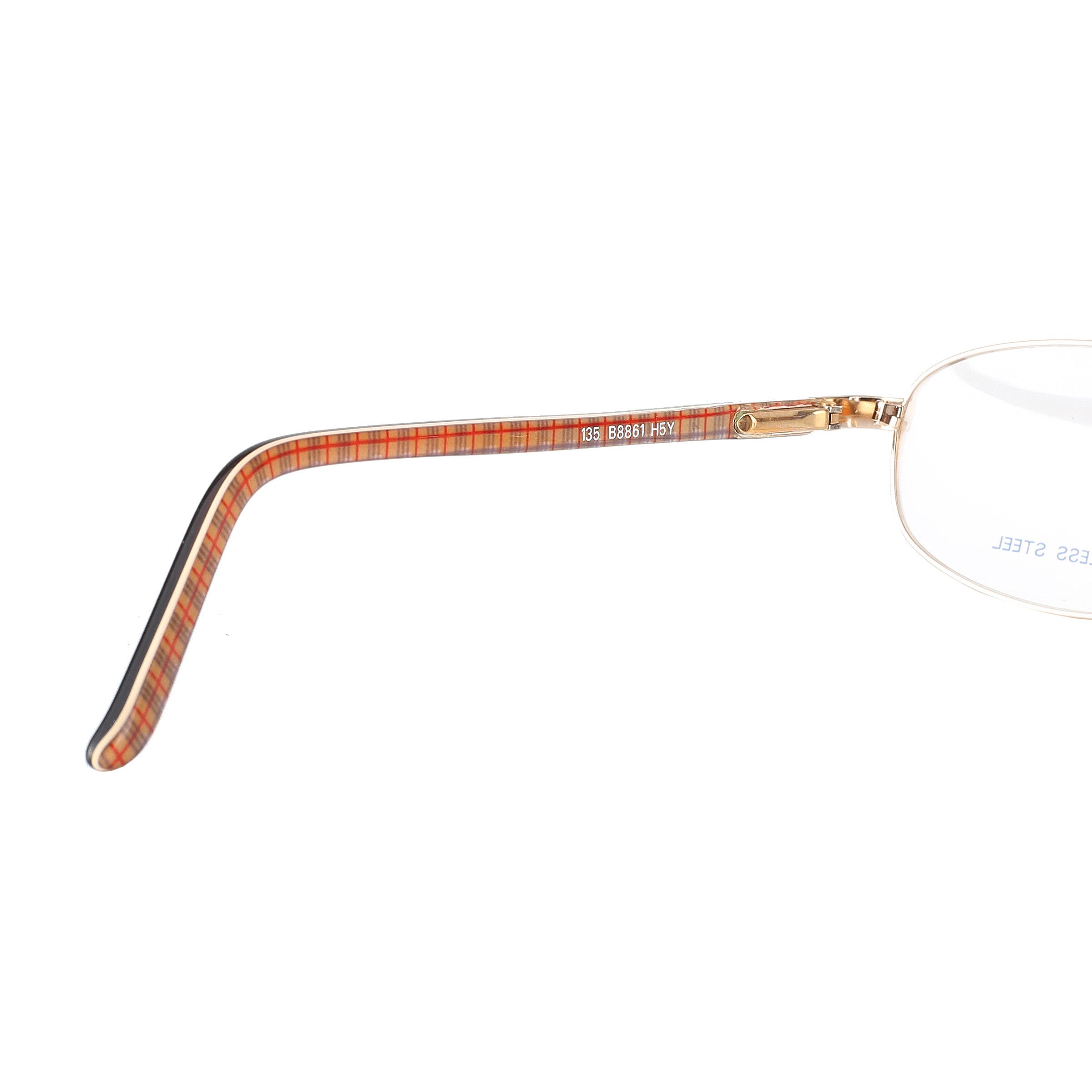 Burberry Burberry '90s Check Brown Gold Oval Frame Glasses Size ONE SIZE - 1 Thumbnail