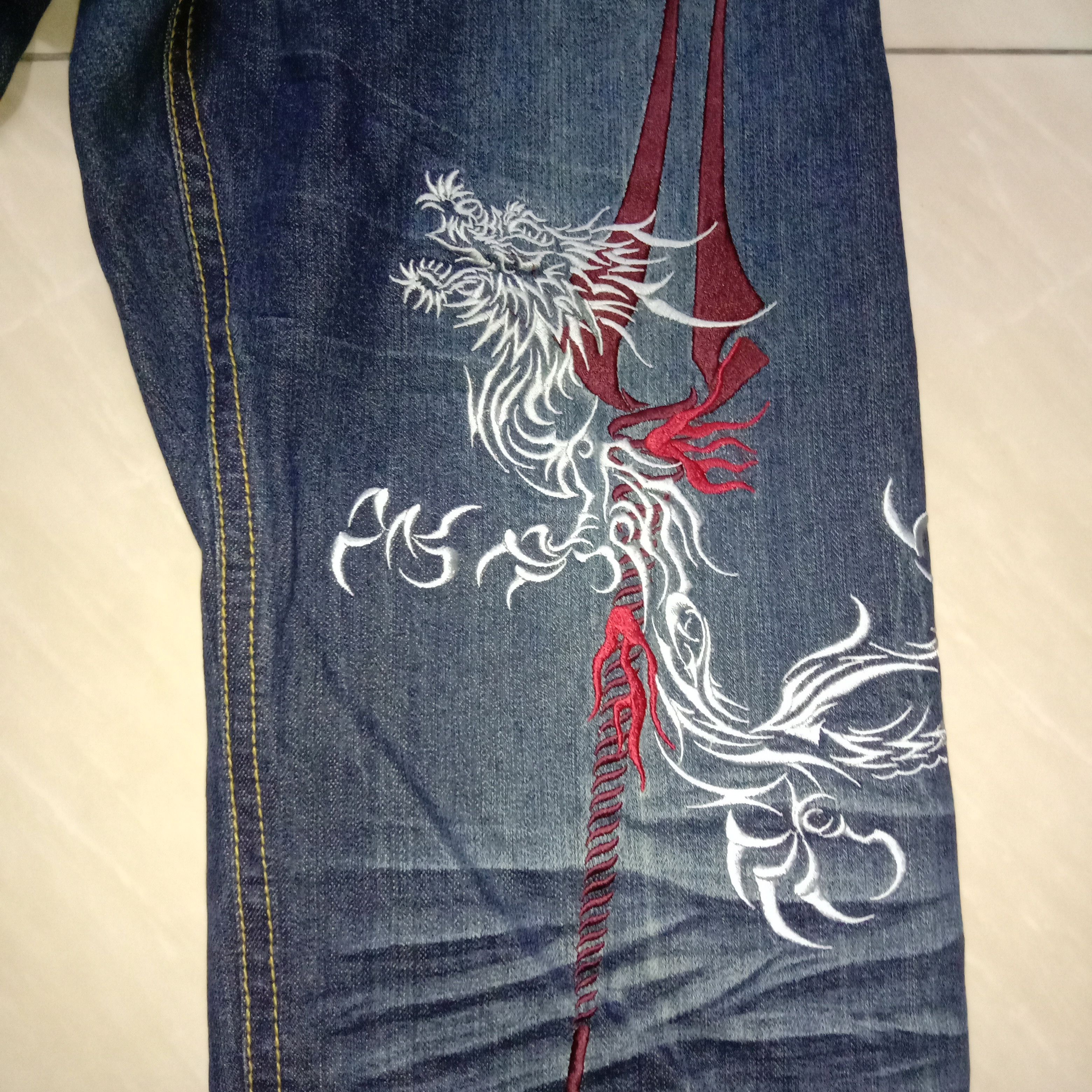Anime × Cartoon Network × Japanese Brand Jeans Nishiki x Neon Genesis Evangelion Anime Manga Rare 00s Size US 38 / EU 54 - 5 Thumbnail