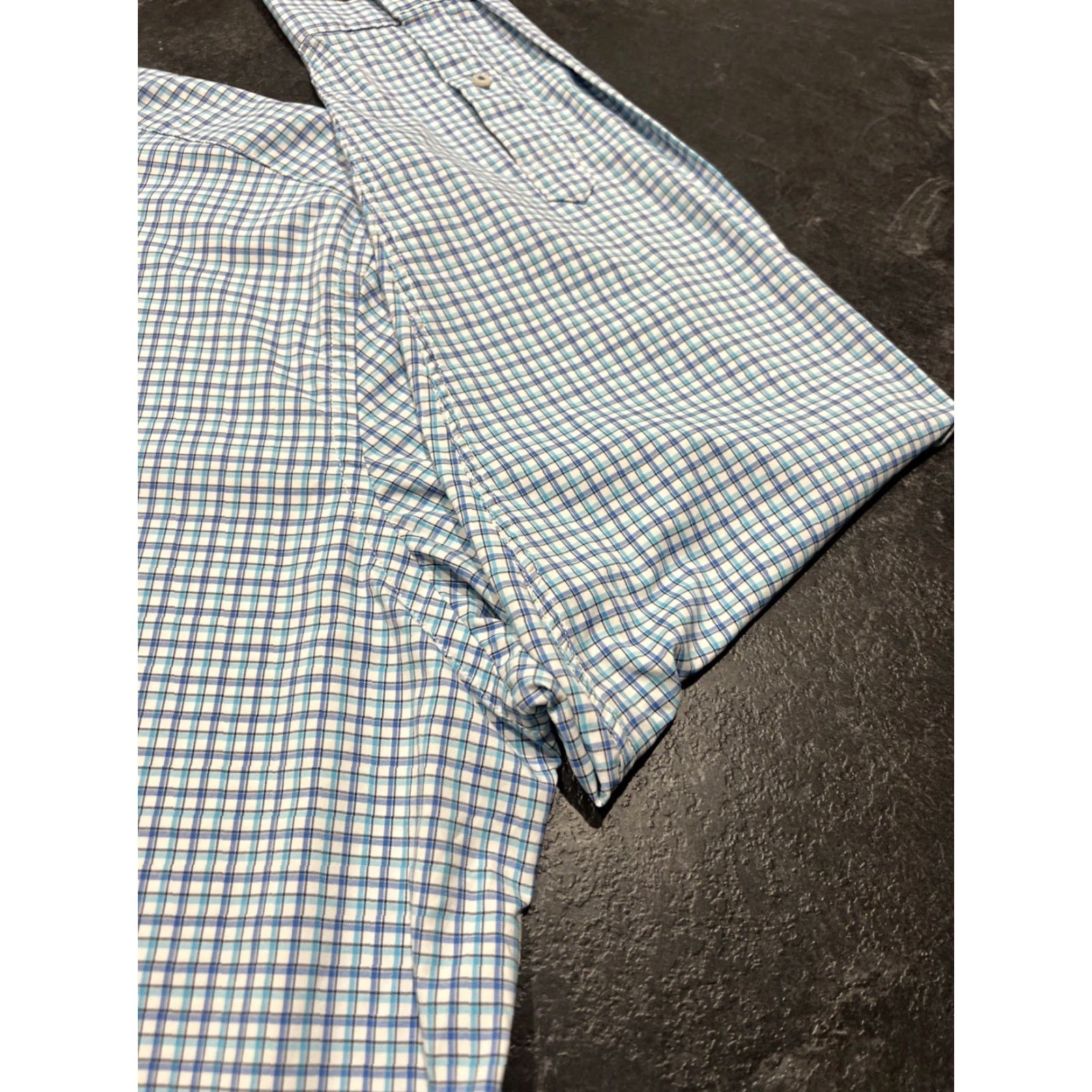 UNTUCKit UNTUCKit Shirt Button-Up Nylon Plaid Performance Mens XL Long Sleeve Blue Size US XL / EU 56 / 4 - 3 Thumbnail