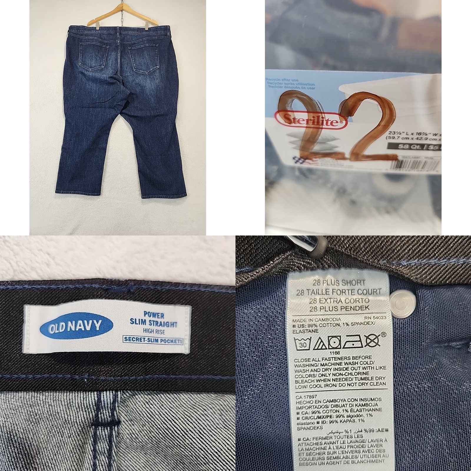 Old Navy VINTAGE Old Navy Women Plus Size 28 Short Power Slim Straight High Rise Distressed Jeans Size 28" / US 6 / IT 42 - 9 Thumbnail