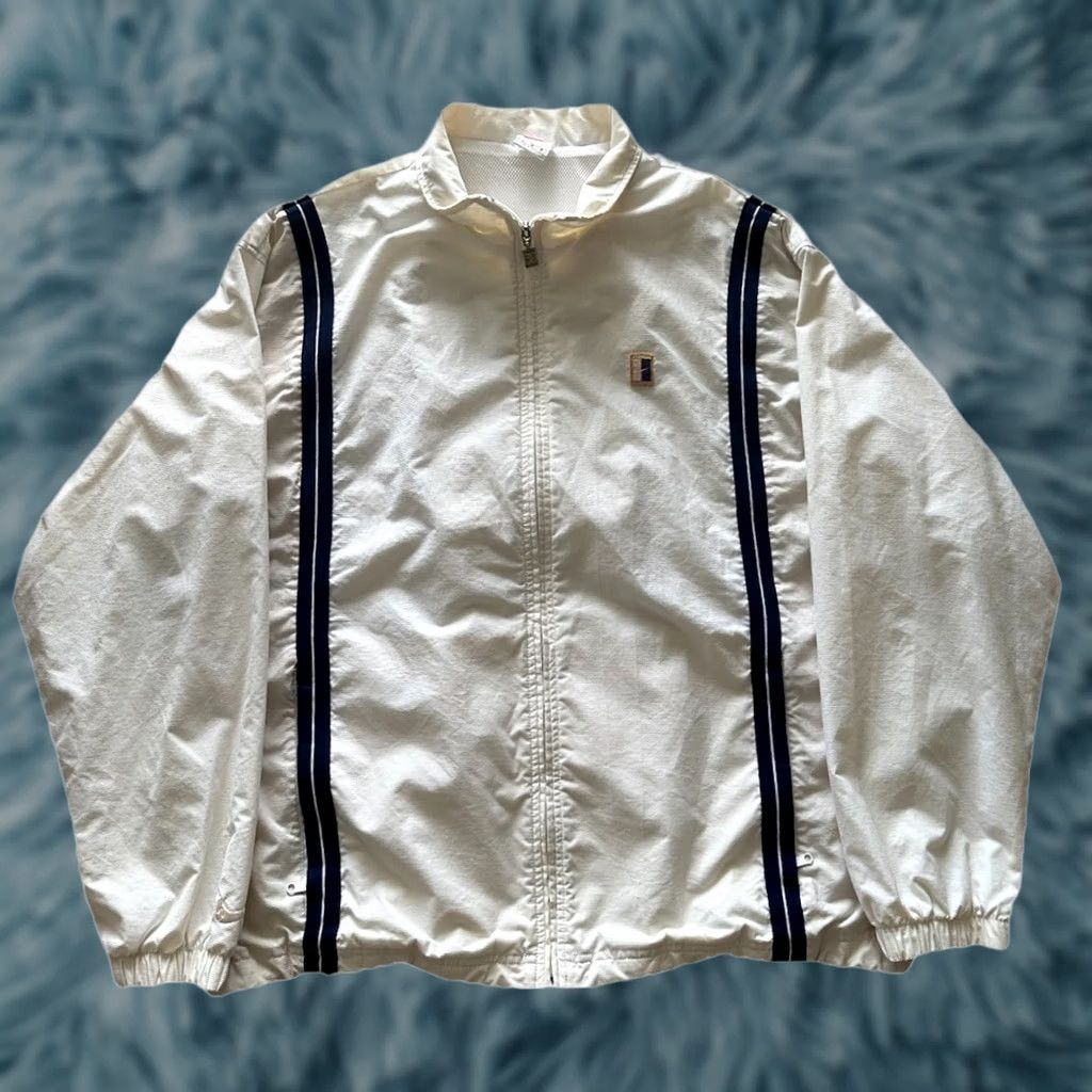 Nike VINTAGE Nike Terry Cloth Jacket Mens Large White 90s Windbreaker Full Zip Pockets Lesson: Andre Agassi Tennis Size US L / EU 52-54 / 3 - 1 Thumbnail