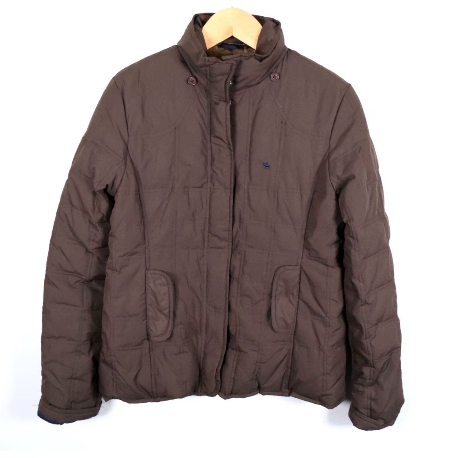 Abercrombie & Fitch Abercrombie & Fitch Jacket Women's XL Brown Faux Fur Lined Down Insulated Slim Puffer Jacket Size XL / US 12-14 / IT 48-50 - 3 Thumbnail