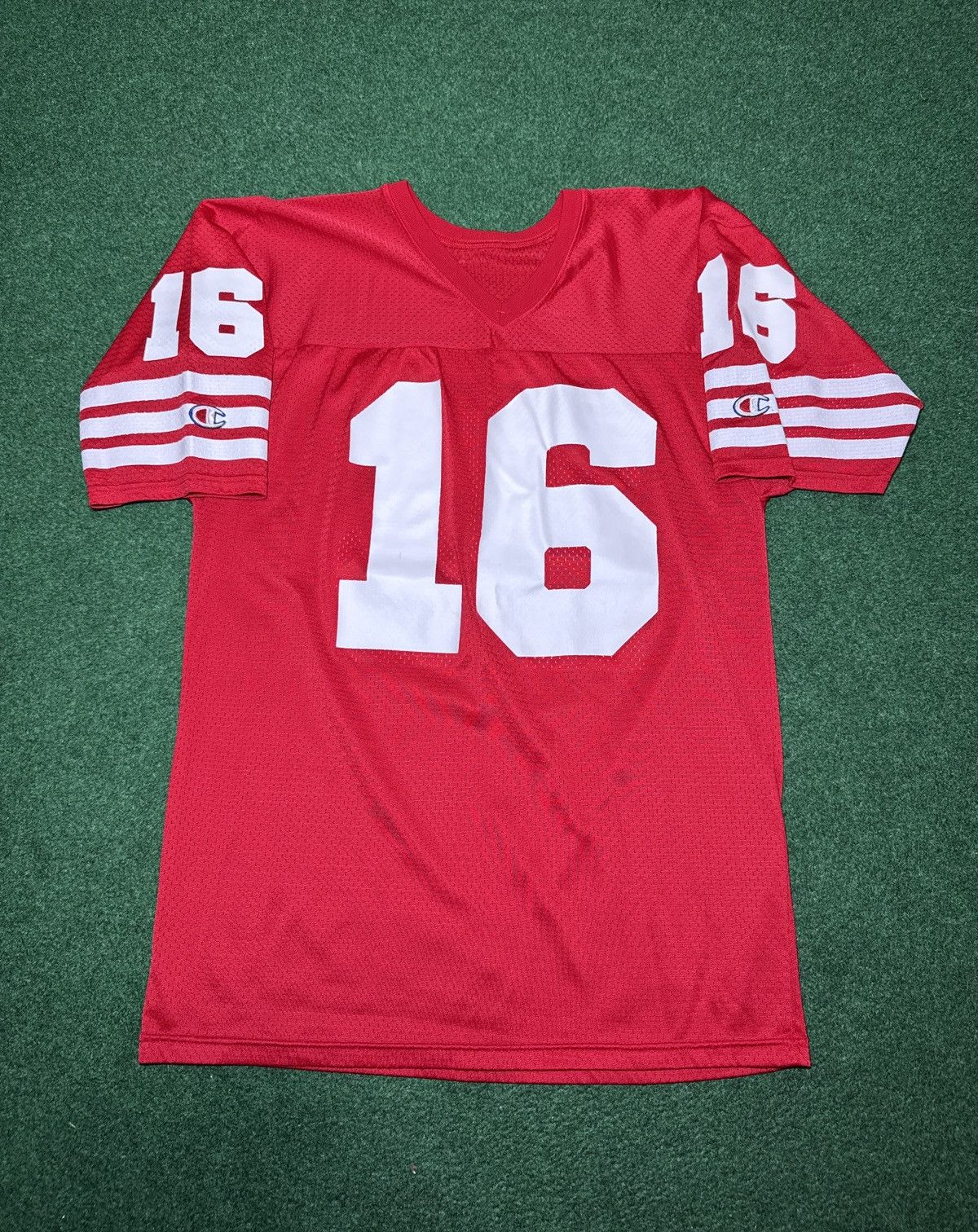 Champion Vintage Joe Montana Red Champion #16 Football Jersey 21x31 Size US L / EU 52-54 / 3 - 1 Thumbnail