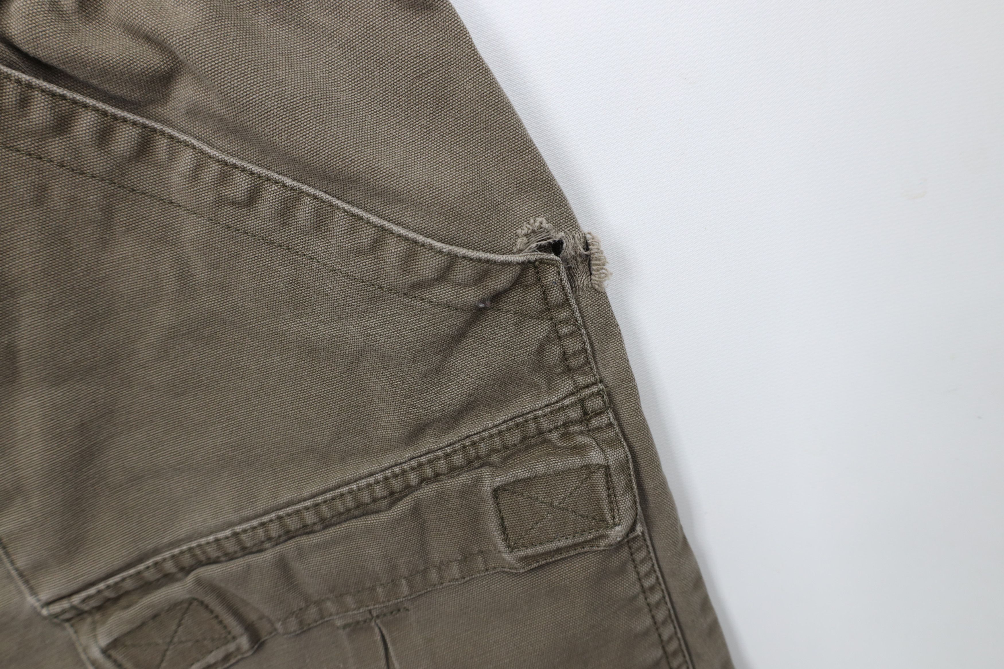 Cabelas × Vintage Vintage 90s Cabelas Canvas Above Knee Cargo Shorts Brown Size US 40 / EU 56 - 5 Thumbnail