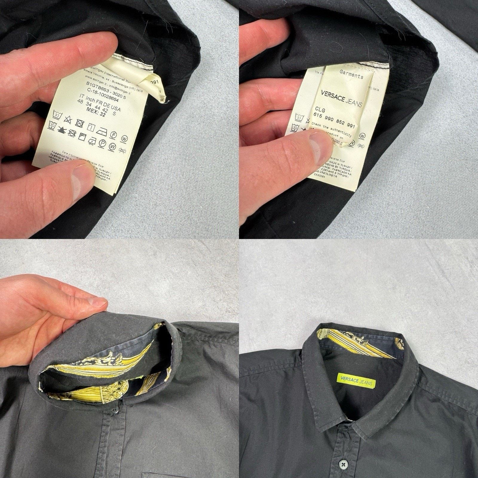 Versace Versace Jeans Men Button Up Shirt Black Size S Size US S / EU 44-46 / 1 - 24 Thumbnail