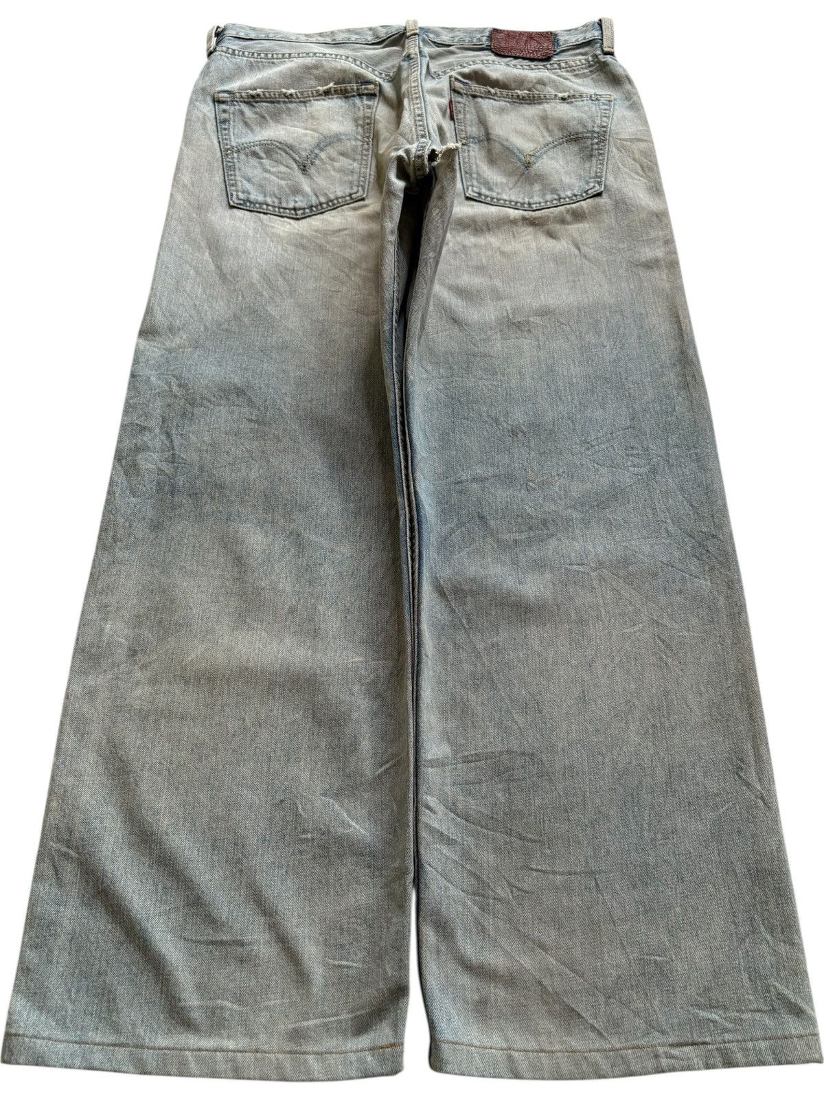 LVC × Levi's × Levi's Vintage Clothing Vintage 90s Levis 504 Mud Wash Distressed Ripped Baggy Jean Size US 34 / EU 50 - 2 Thumbnail
