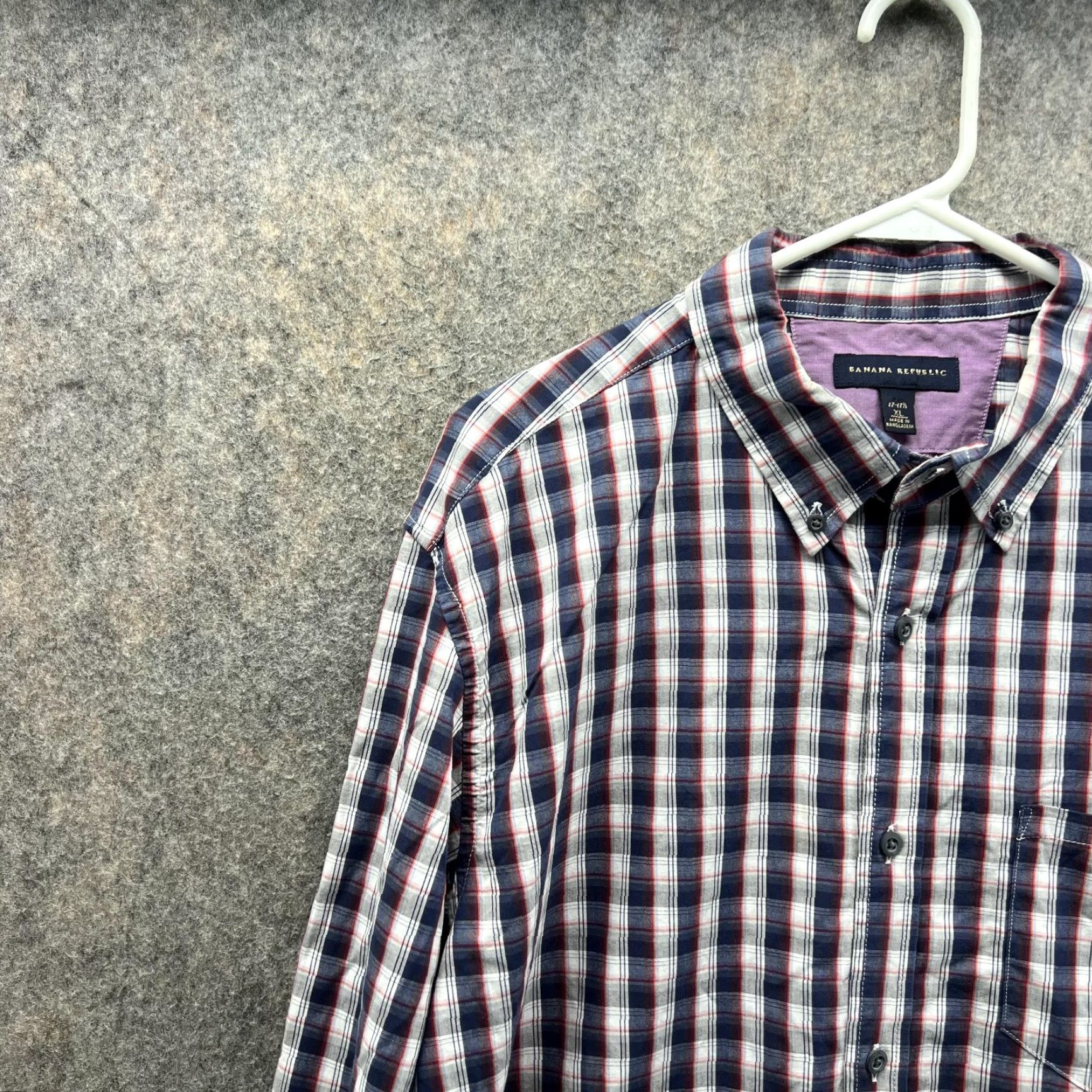 Banana Republic Banana Republic Shirt Men XL Blue Plaid Button-Down Vtg 17 Casual/Workwear Size US XL / EU 56 / 4 - 3 Thumbnail
