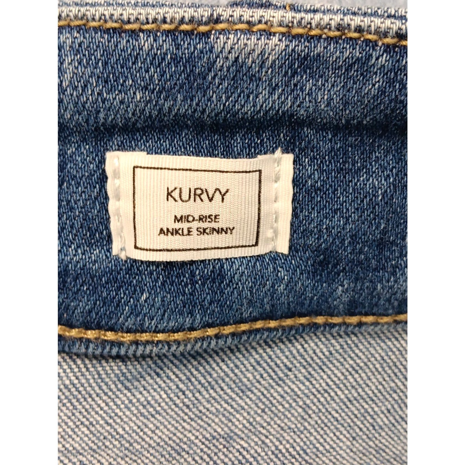 Vintage KanCan™ Jeans Curvy Mid Rise Ankle Skinny Distressed Women’s Size 34X27 Size 24" / US 00 / IT 34 - 5 Thumbnail