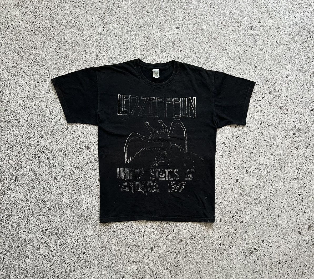 Band Tees × Vintage Vintage Led Zeppelin U.S. Tour 1977 Rock Band T-shirt Size US XXL / EU 58 / 5 - 2 Thumbnail