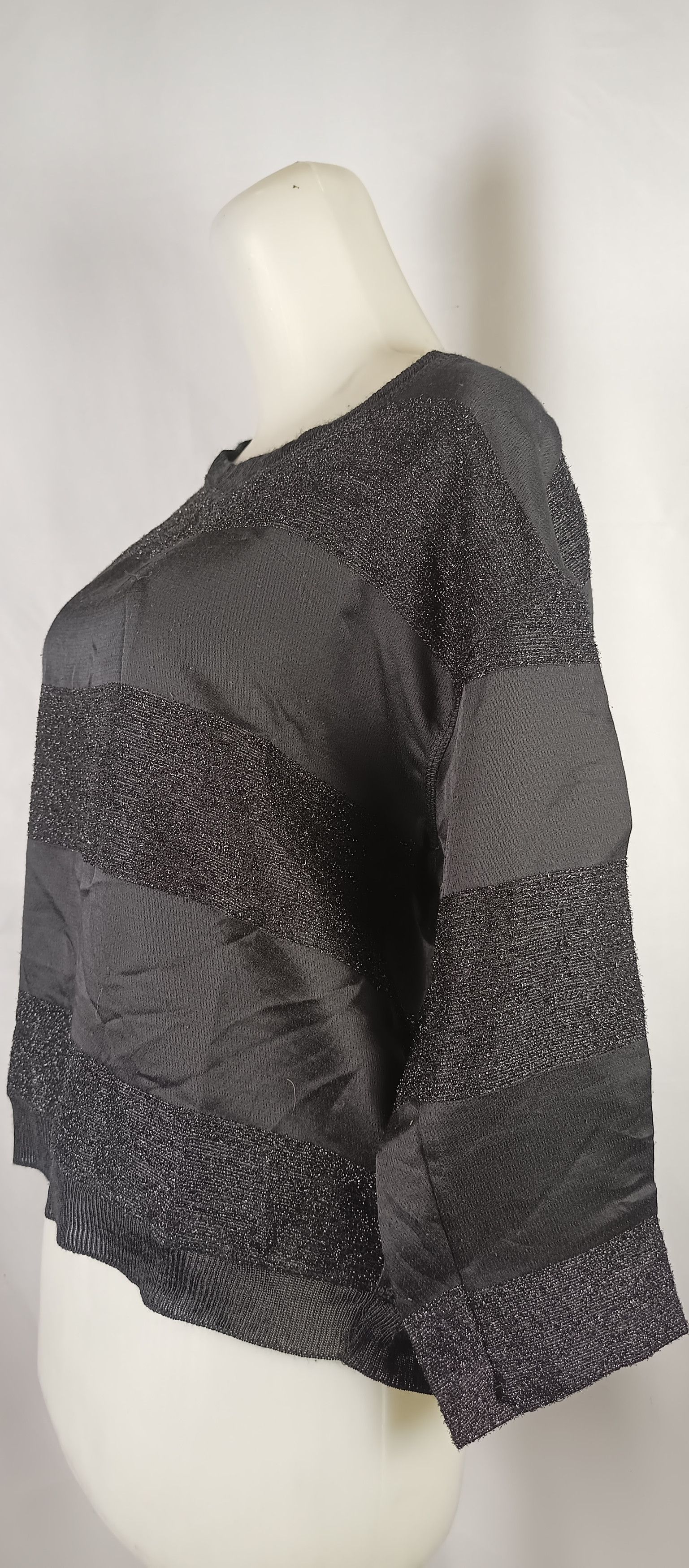 If Six Was Nine × Zara ZARA Stripped Glitter Women's Black Knitted Neck Size US L / EU 52-54 / 3 - 23 Thumbnail