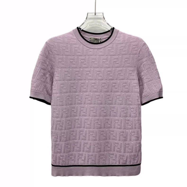 Fendi FENDI Light purple logo letter jacquard full-print cotton Size XXS / US 00 / IT 34 - 1 Thumbnail