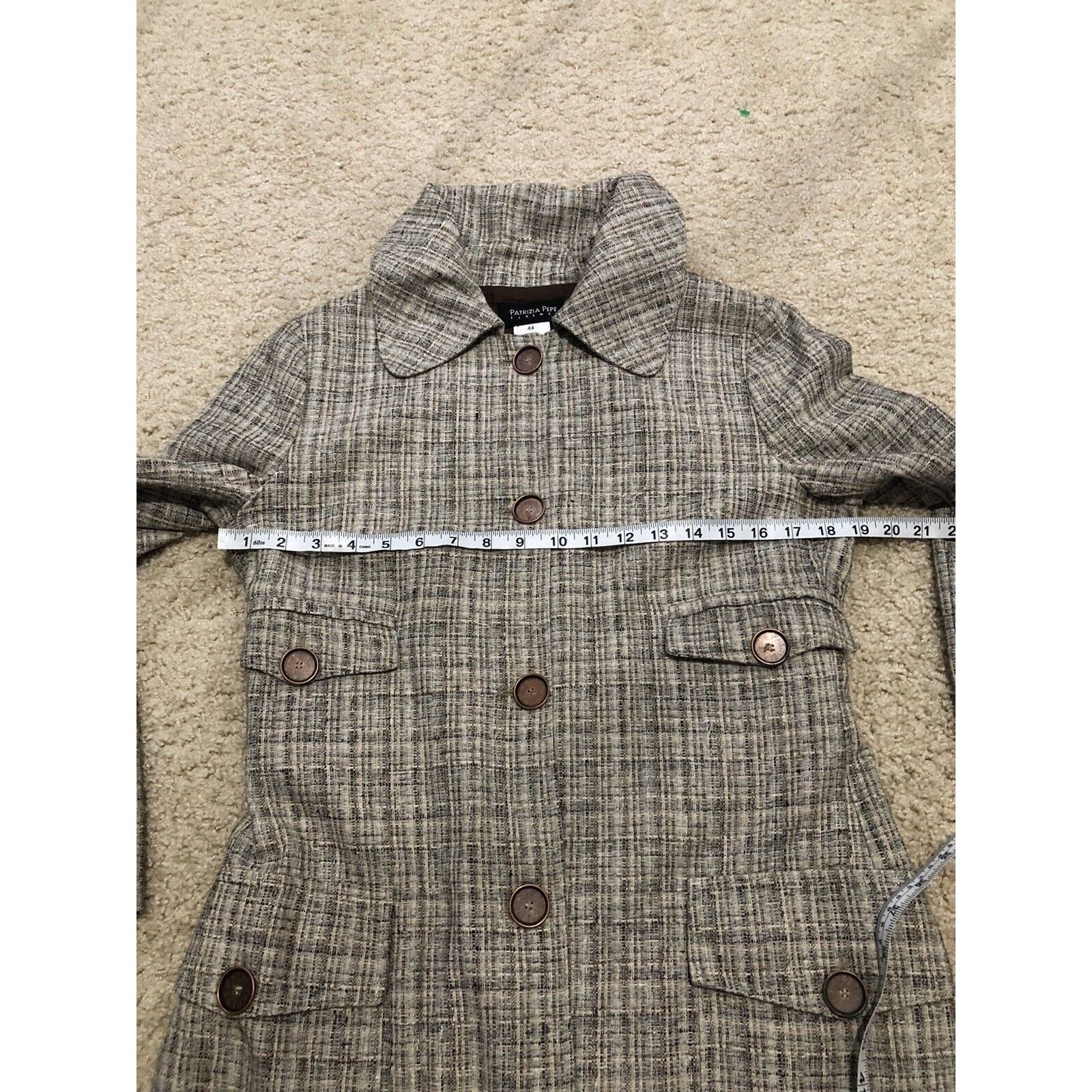 Patrizia Pepe Patrizia Pepe Beige/Brown Coat Cotton Blend Belted Size 44 I Size L / US 10 / IT 46 - 6 Thumbnail