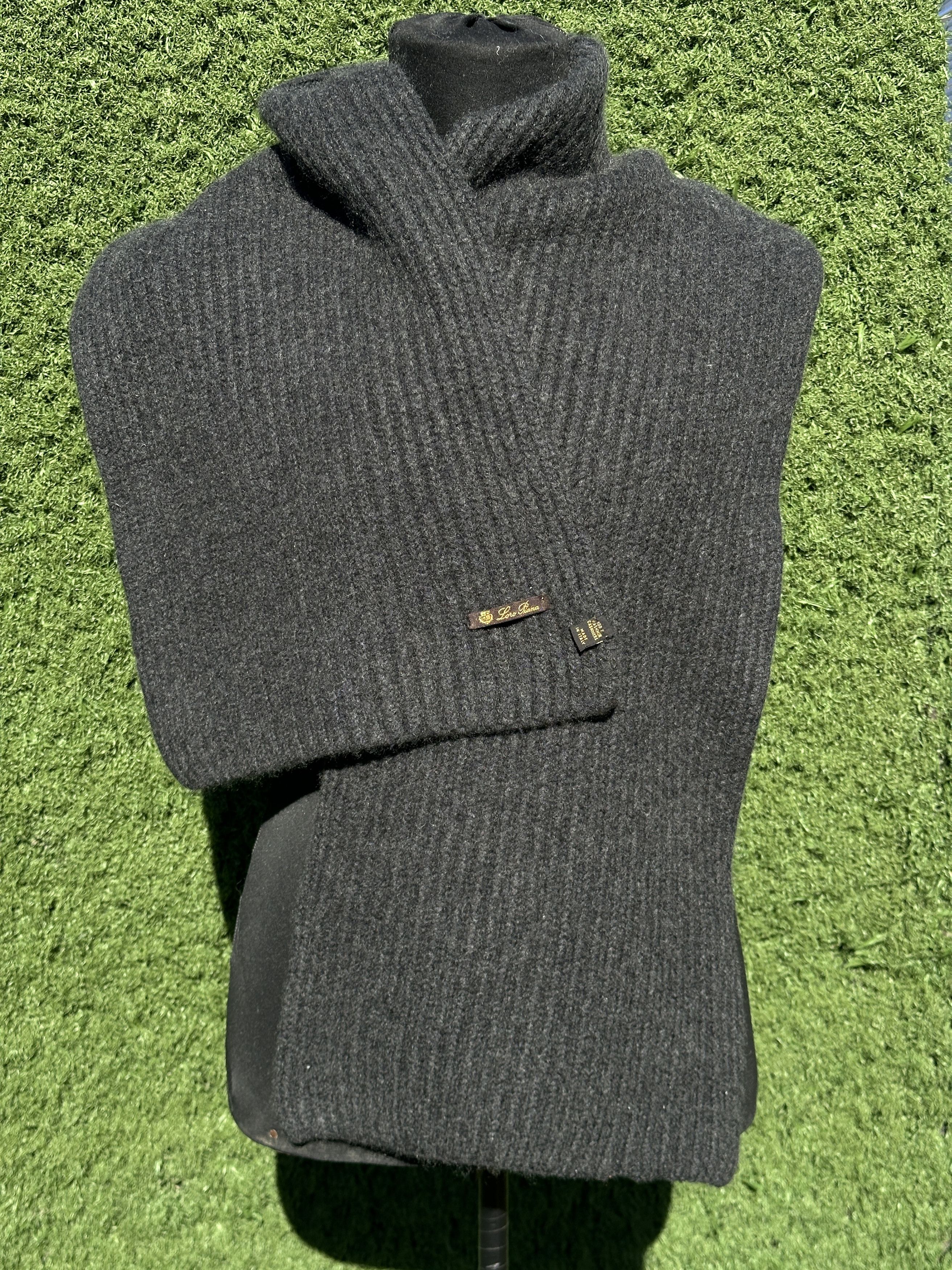Loro Piana Luxury Loro Piana 100% Cashmere Rib Knit Scarf 140x30 Cm Size ONE SIZE - 4 Thumbnail