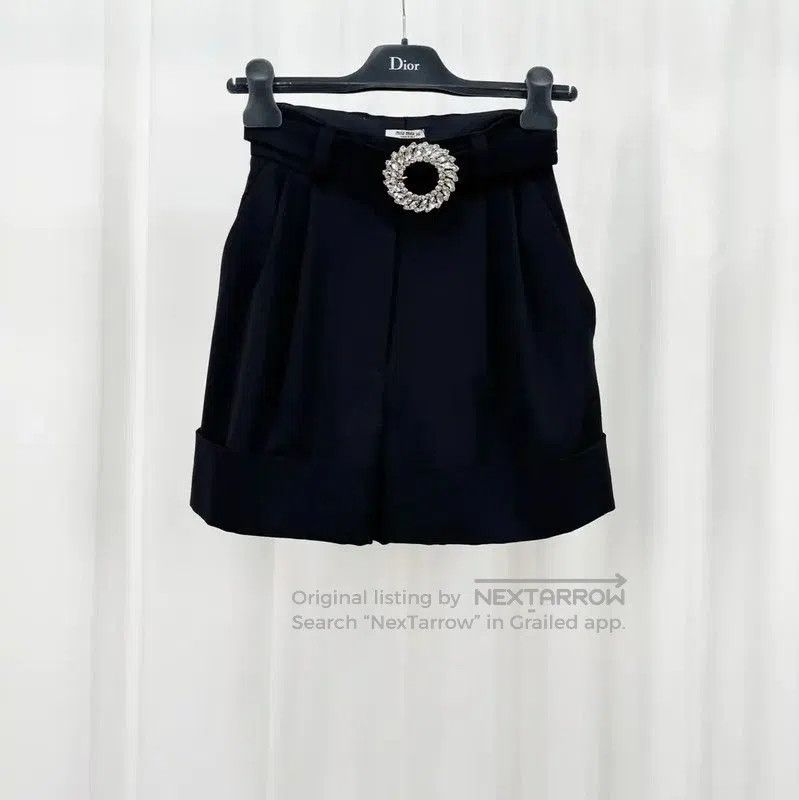 Miu Miu Miu Miu Black Wool Logo Summer Shorts . Size 23" - 1 Thumbnail