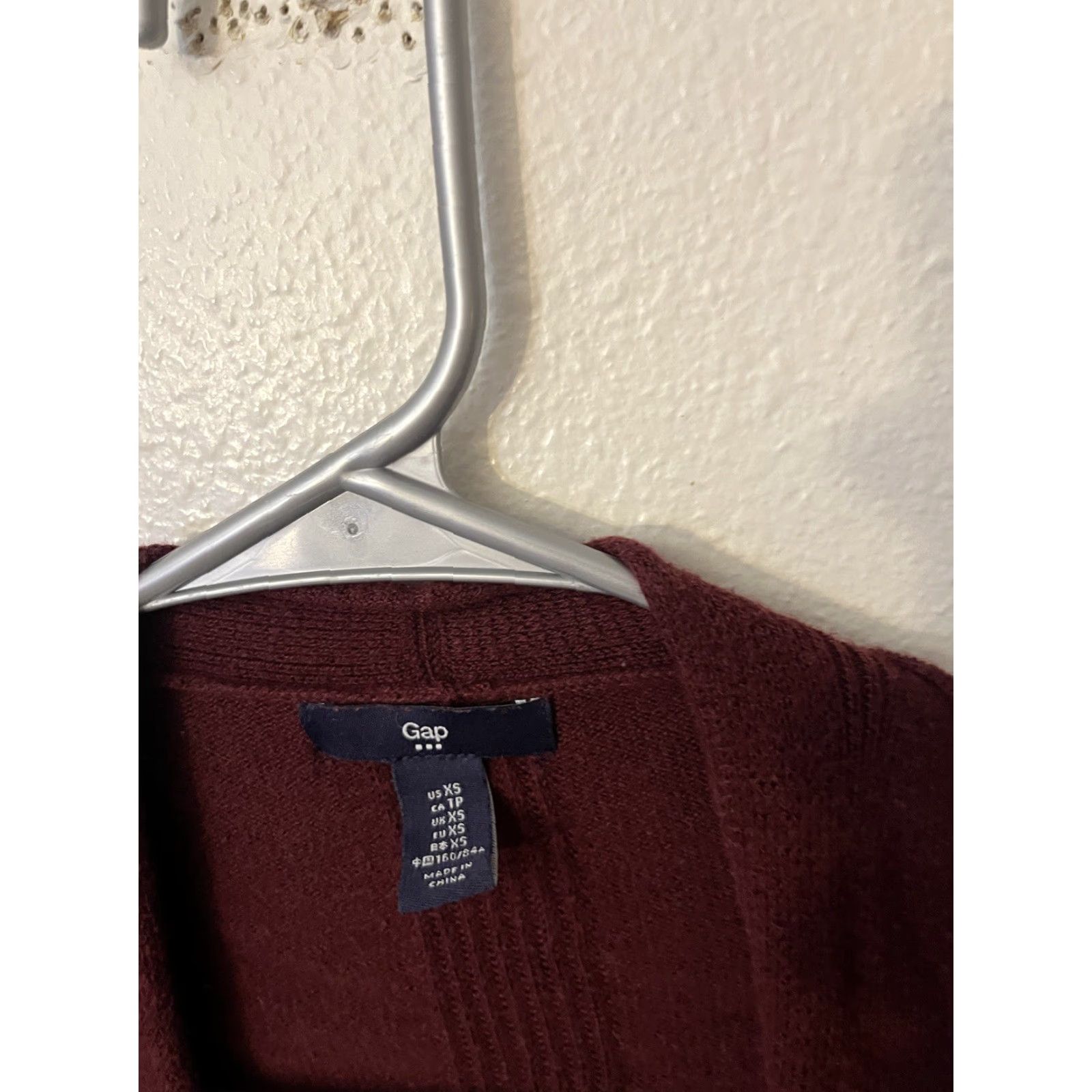 Gap VINTAGE Gap Cardigan Cotton Open Front Short Sleeve Women's Size XS Maroon Solid Size XS / US 0-2 / IT 36-38 - 3 Thumbnail
