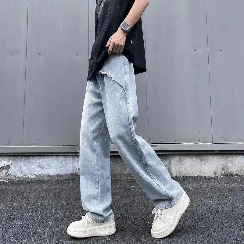 Japanese Brand Retro loose fringed slightly flared jeans Size US 32 / EU 48 - 2 Thumbnail