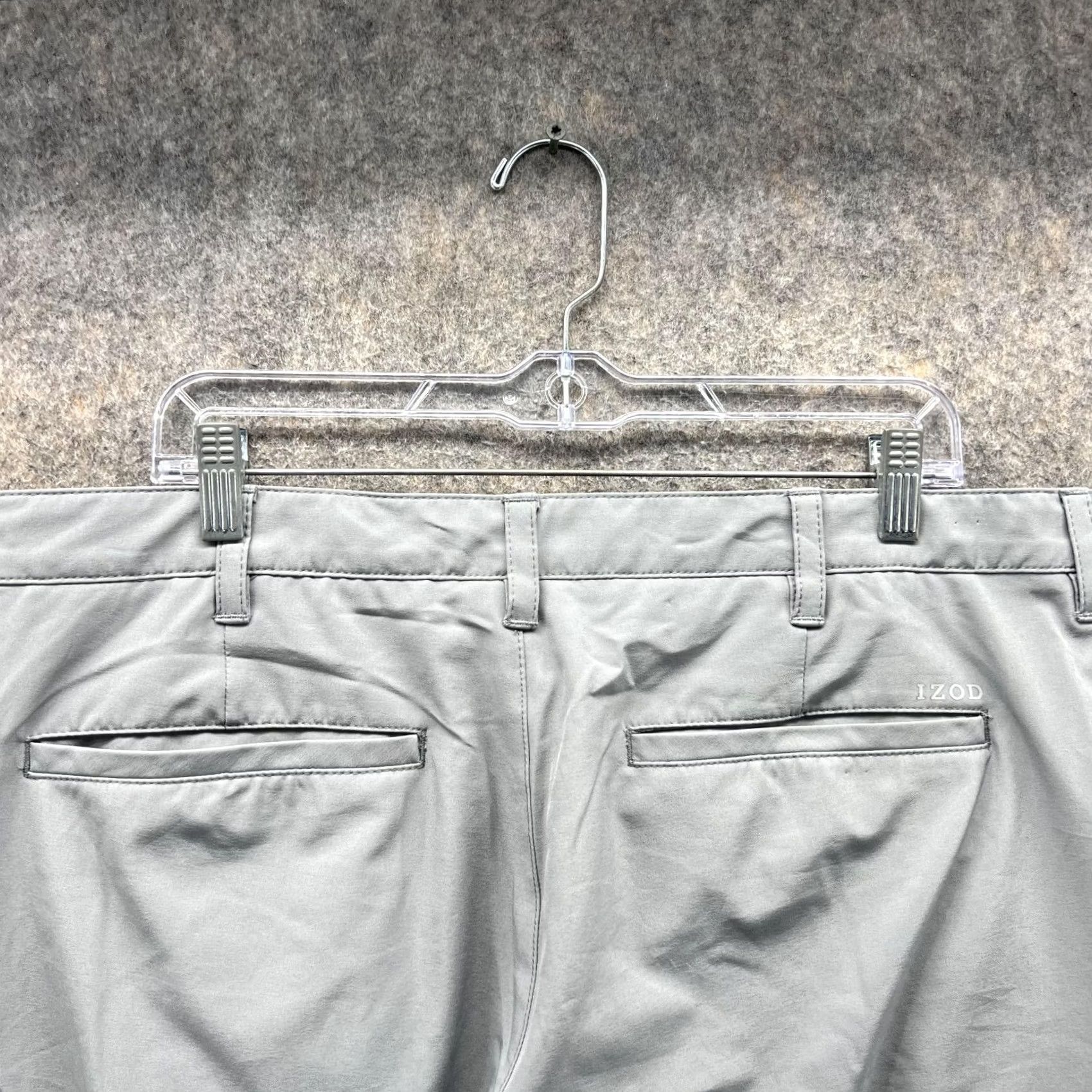 Izod IZOD Pants Men 38x30 Gray Chino Flat Front Straight Leg 38 in Adult Regular Size Type Pants Mens Size US 38 / EU 54 - 5 Thumbnail