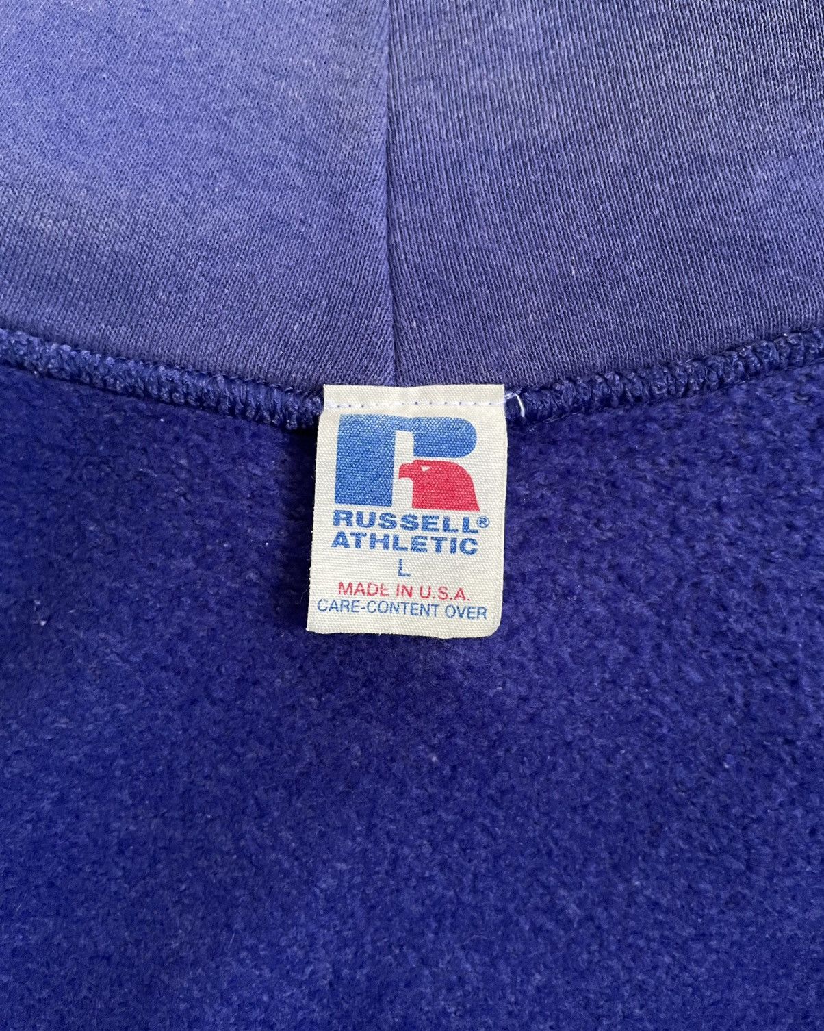 Russell Athletic × Vintage Vintage 90s Royal Blue Russell Athletic Hoodie Size US L / EU 52-54 / 3 - 8 Thumbnail