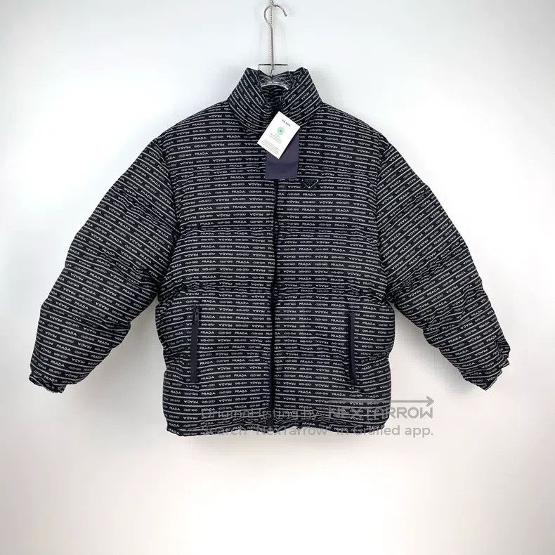 Prada Prada Black full logo metal triangle logo down coat Size US S / EU 44-46 / 1 - 3 Thumbnail