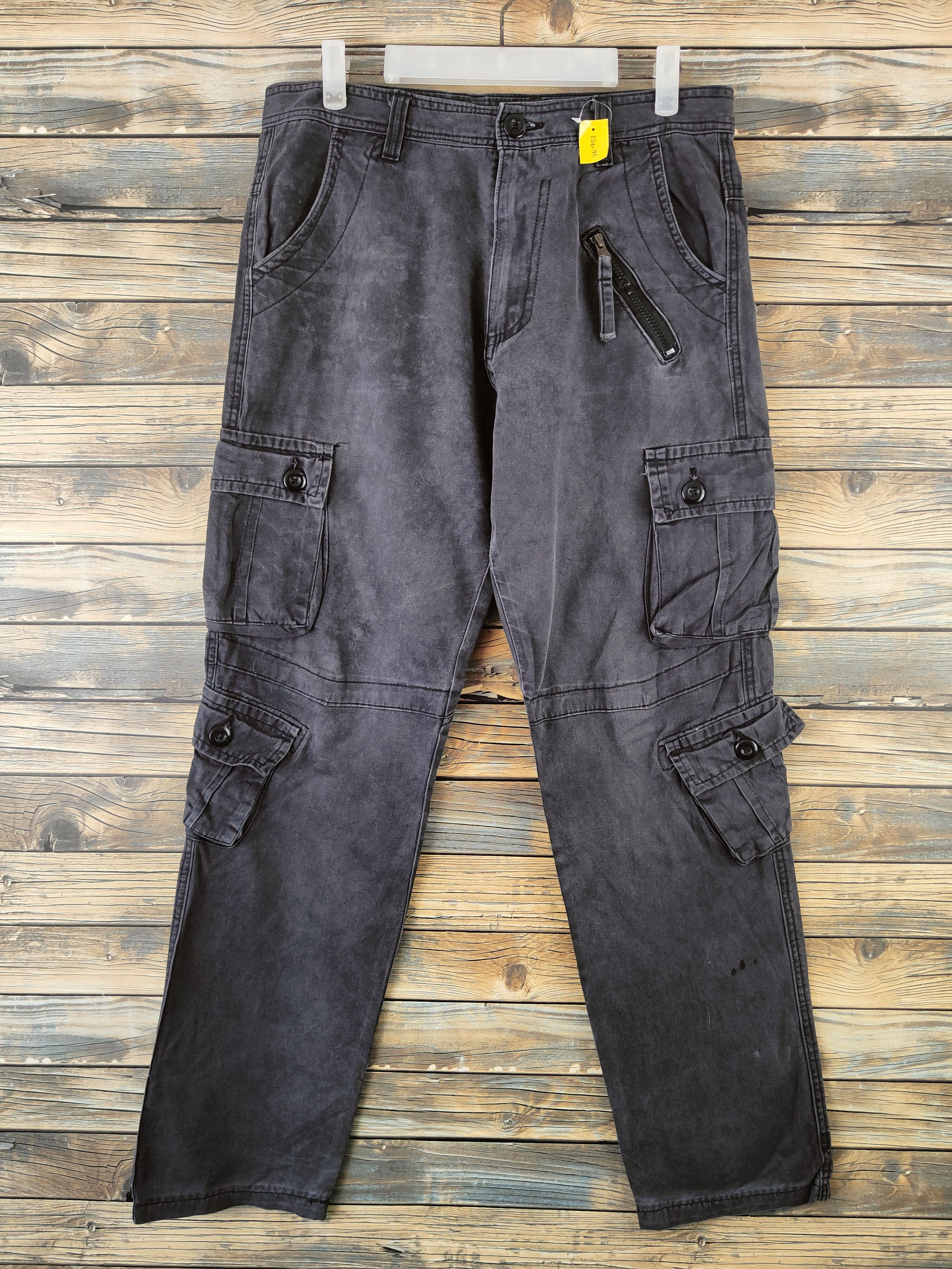 Japanese Brand DL Japan faded Black utility tactical Cargo Pants #46-953 Size US 32 / EU 48 - 1 Thumbnail