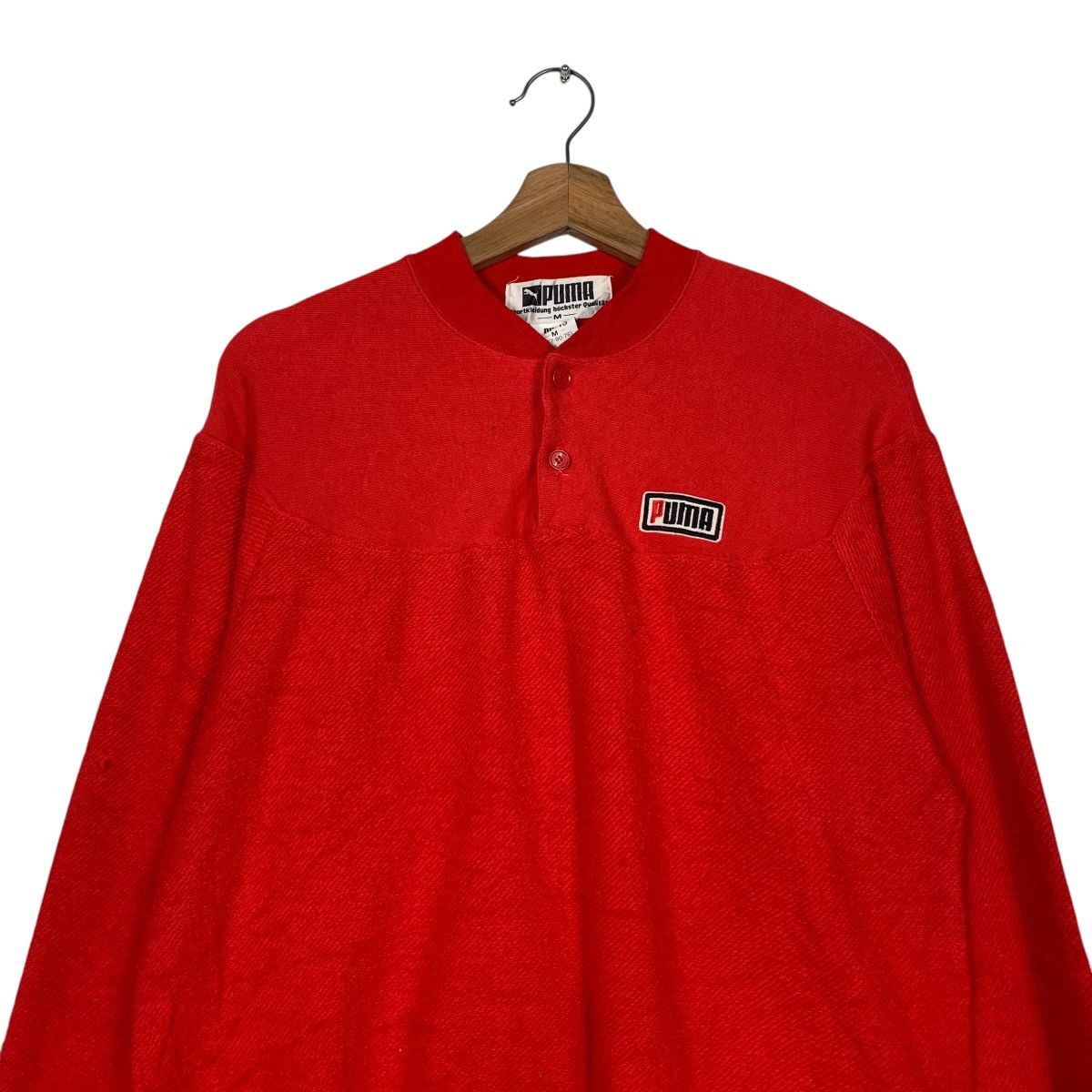 Puma Vintage 90’s PUMA Half Button Red Sweatshirt #2387-C107 Size US M / EU 48-50 / 2 - 2 Thumbnail