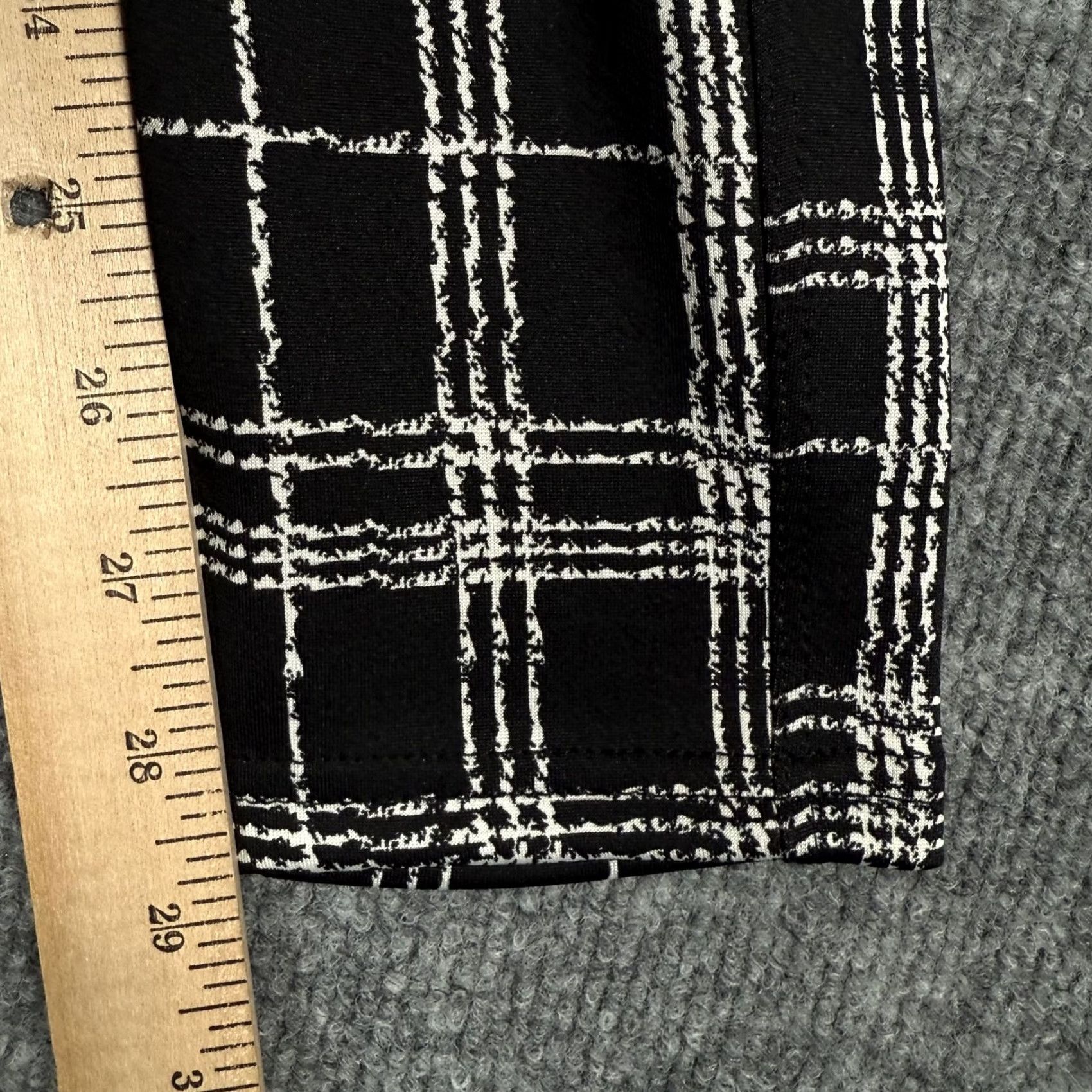 Vintage ShoSho Pants Womens Small Black White Plaid Skinny Stretch Zip Pockets Leggings Size 28" / US 6 / IT 42 - 7 Thumbnail