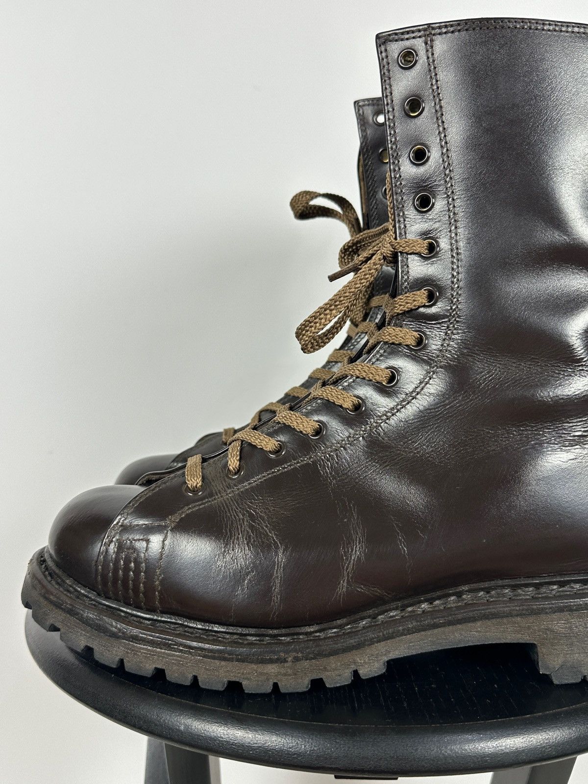 Vintage Vintage Italy Army Paratrooper Combat Brown Leather Boots Size US 9 / EU 42 - 14 Thumbnail