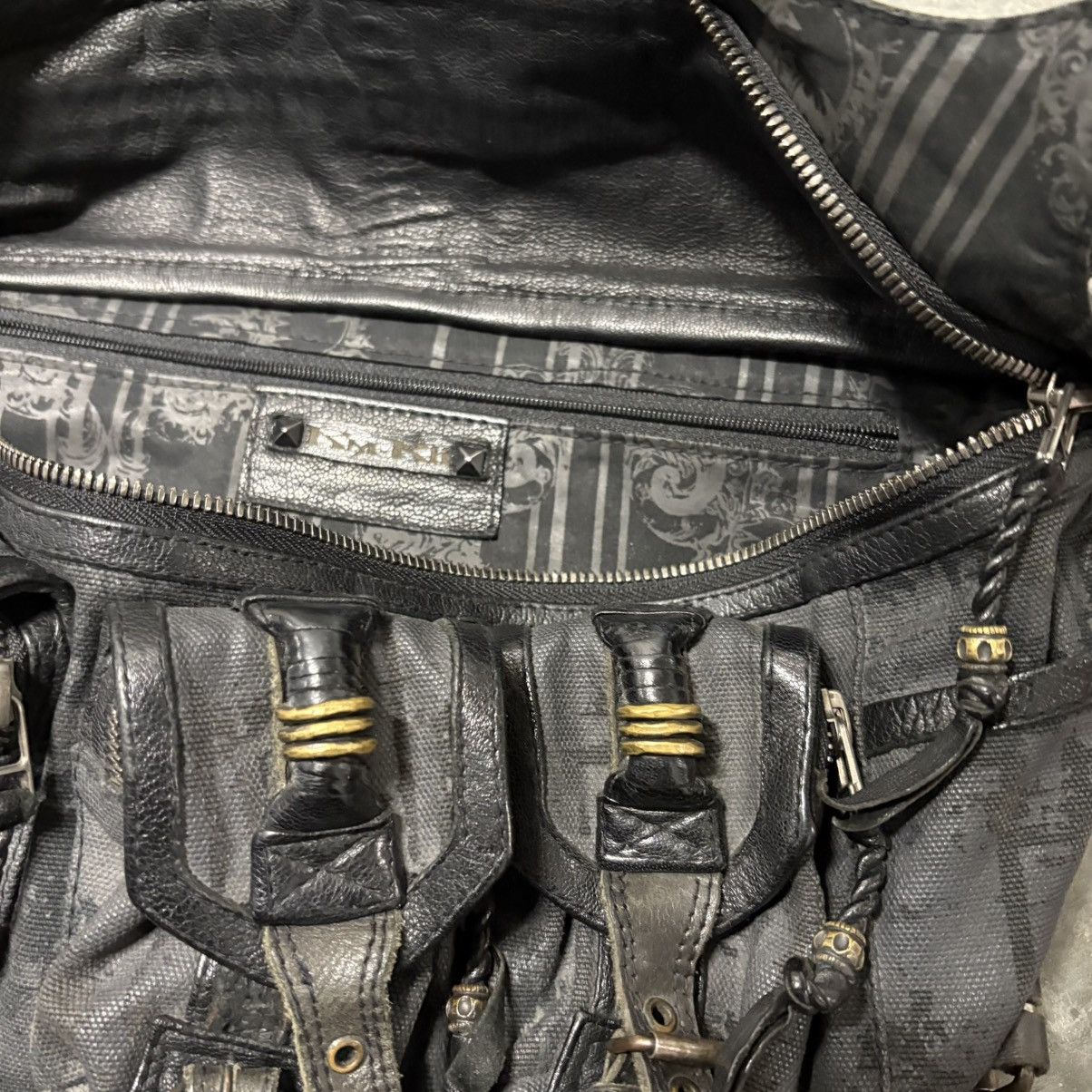 KMRii studded leather vamp crossbody bag