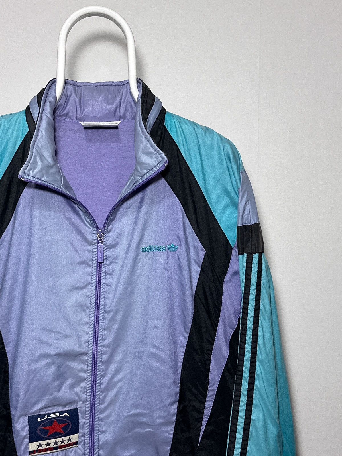 Adidas Vintage Adidas Nylon Zip Track Jacket USA Size US L / EU 52-54 / 3 - 4 Thumbnail