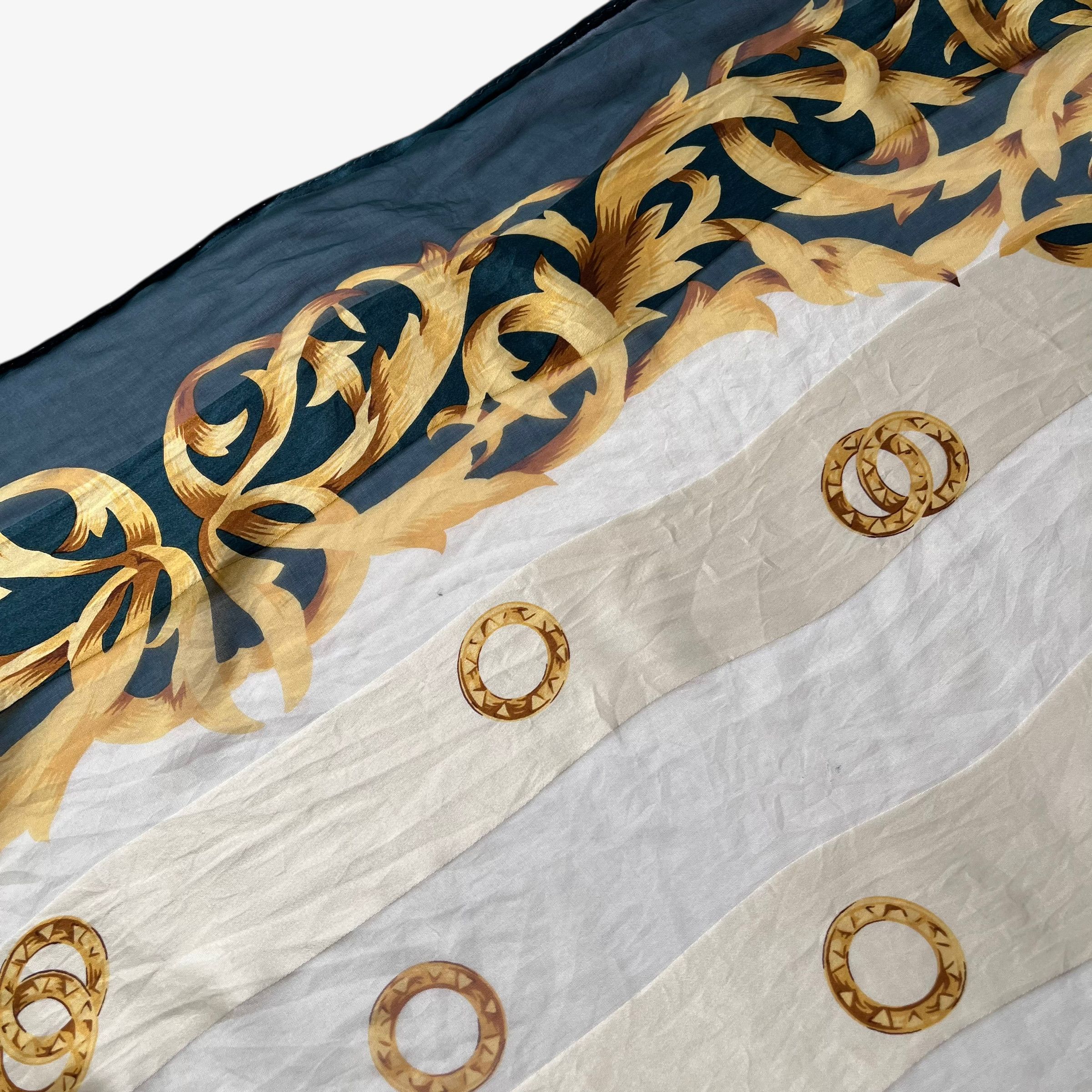 Balmain Vintage 90s Pierre Balmain Geometric Coin Floral Silk Scarf Size ONE SIZE - 4 Thumbnail