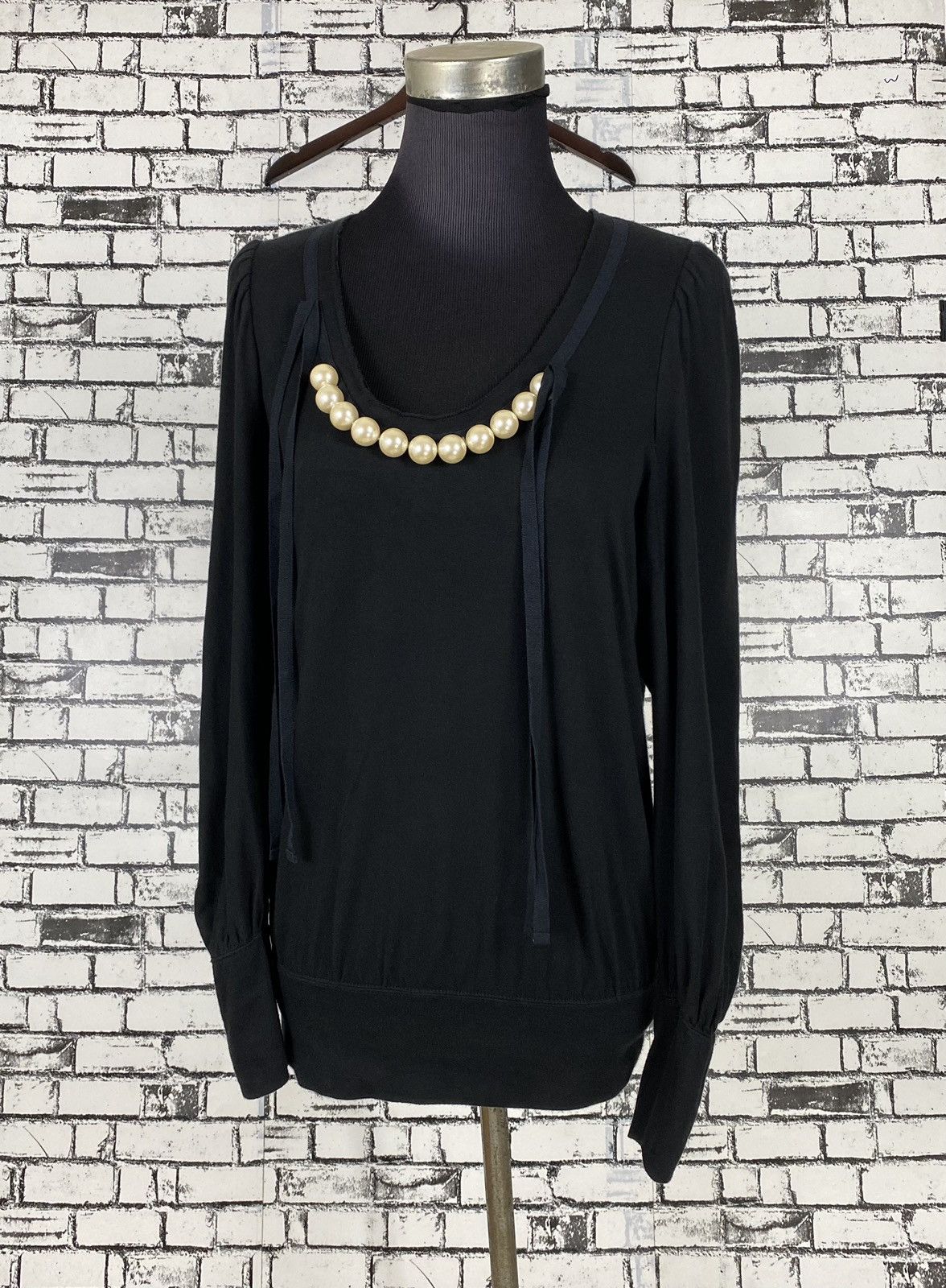 Comme des Garcons SS2008 Cdg Archive Comme des Garcons Pearl Black Blouse Size L / US 10 / IT 46 - 2 Thumbnail