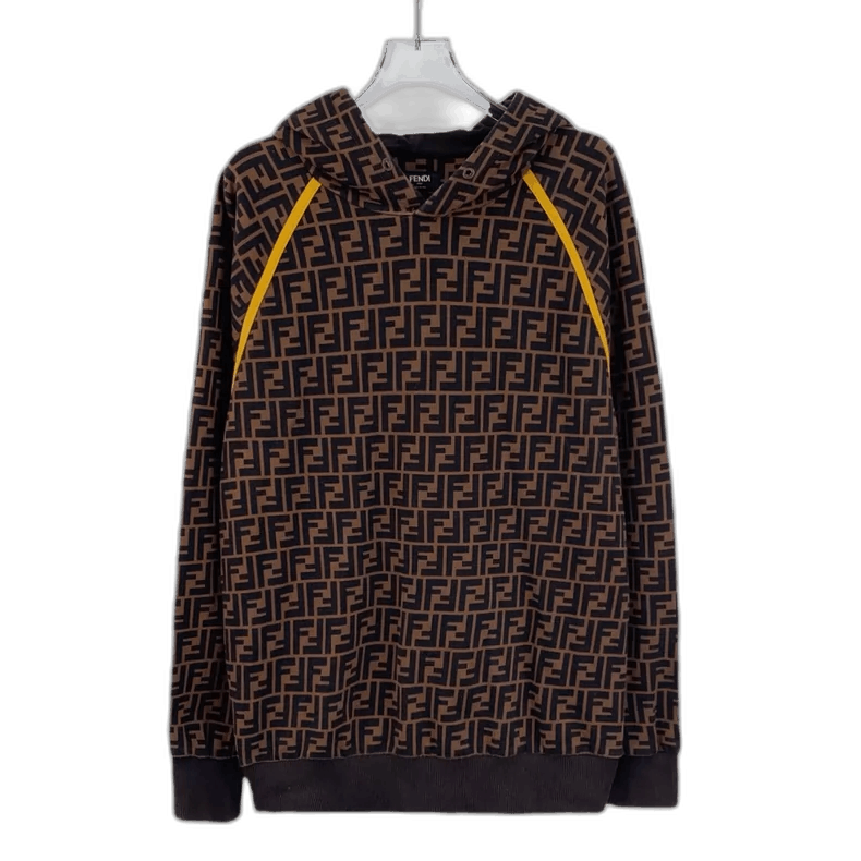 Fendi Fendi Brown Logo Printed Hooded Sweatshirt-yf Size US L / EU 52-54 / 3 - 1 Thumbnail