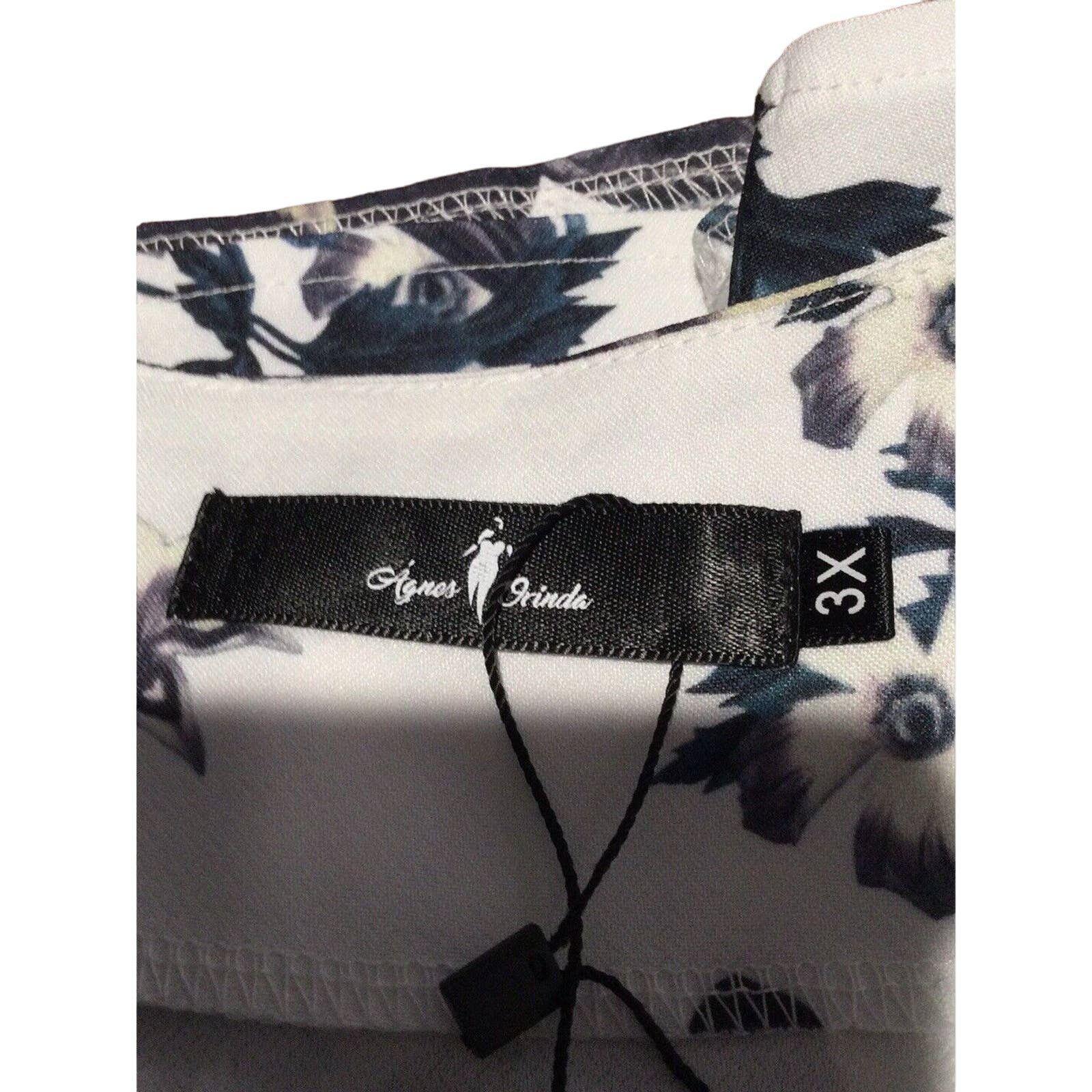 Other Agnes Orinda Floral Side Zip V-Neck Long Sleeve Blouse SZ 3X Size 3XL / US 20-22 - 6 Thumbnail