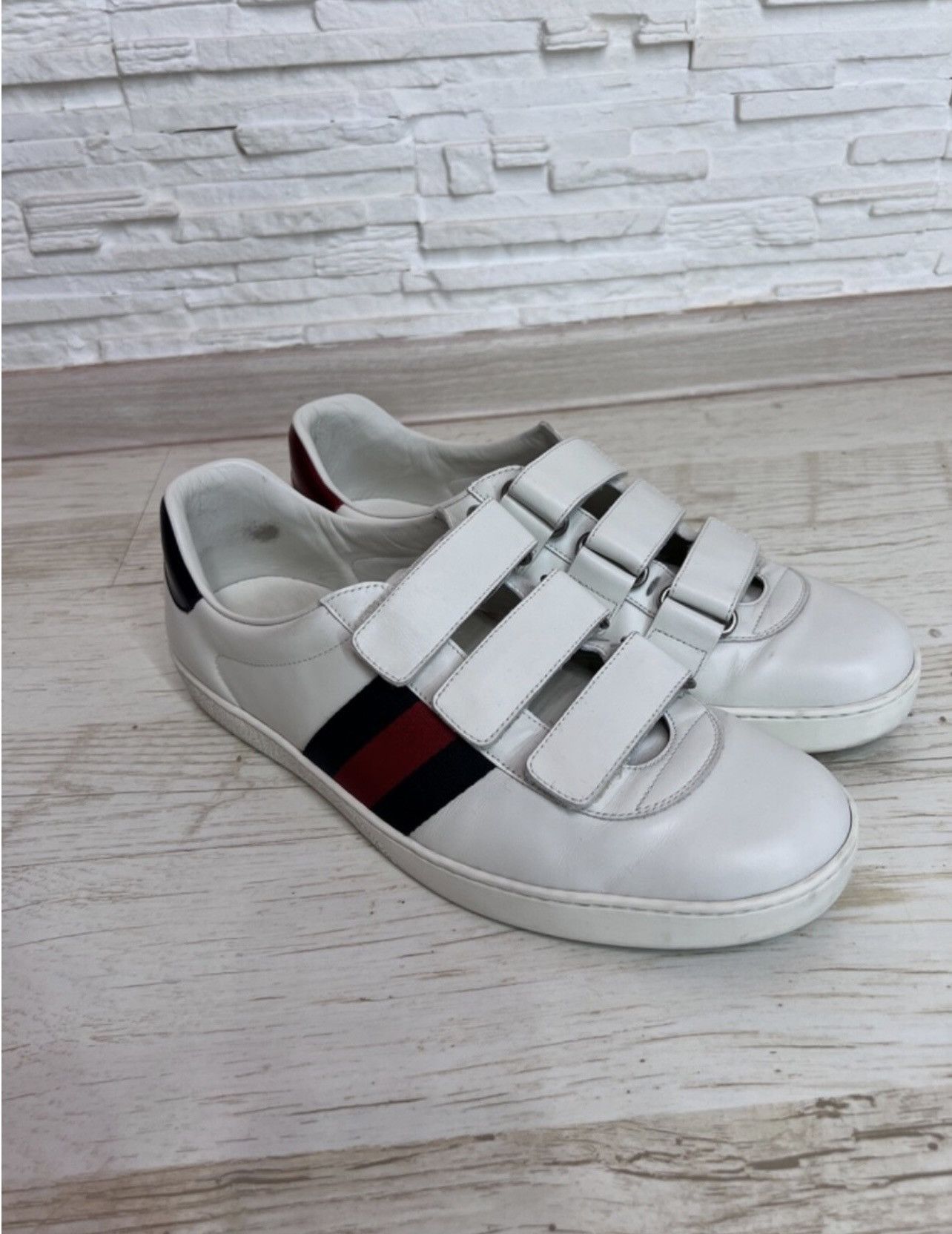 Gucci Gucci Ace Leather Velcro Sneakers Size 10 Luxury Shoes Size US 10 / EU 43 - 2 Thumbnail