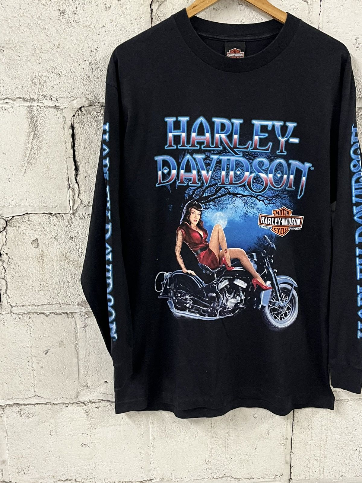 Harley Davidson Harley longsleeve shirt y2k sleeve hits skater streetwear Size US L / EU 52-54 / 3 - 3 Thumbnail