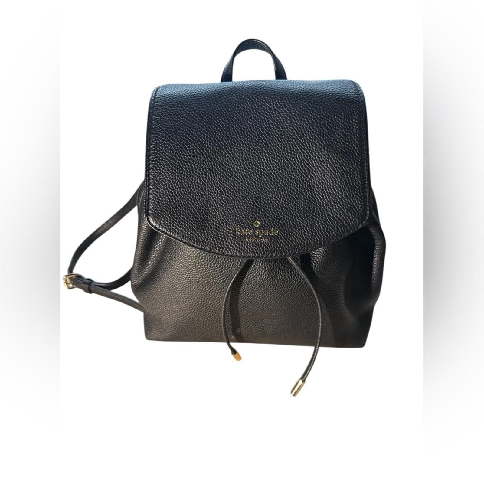 Other NWOT Kate Spade Black Lelia pebbled Leather Backpack handbag Size ONE SIZE - 1 Thumbnail