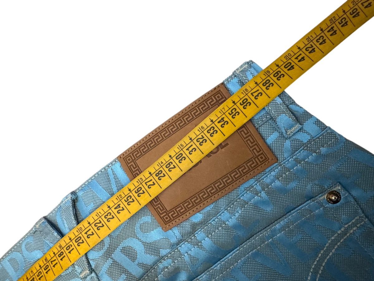 Versace Versace Jeans - Light Blue All-Over Logo Print Size US 29 - 13 Thumbnail