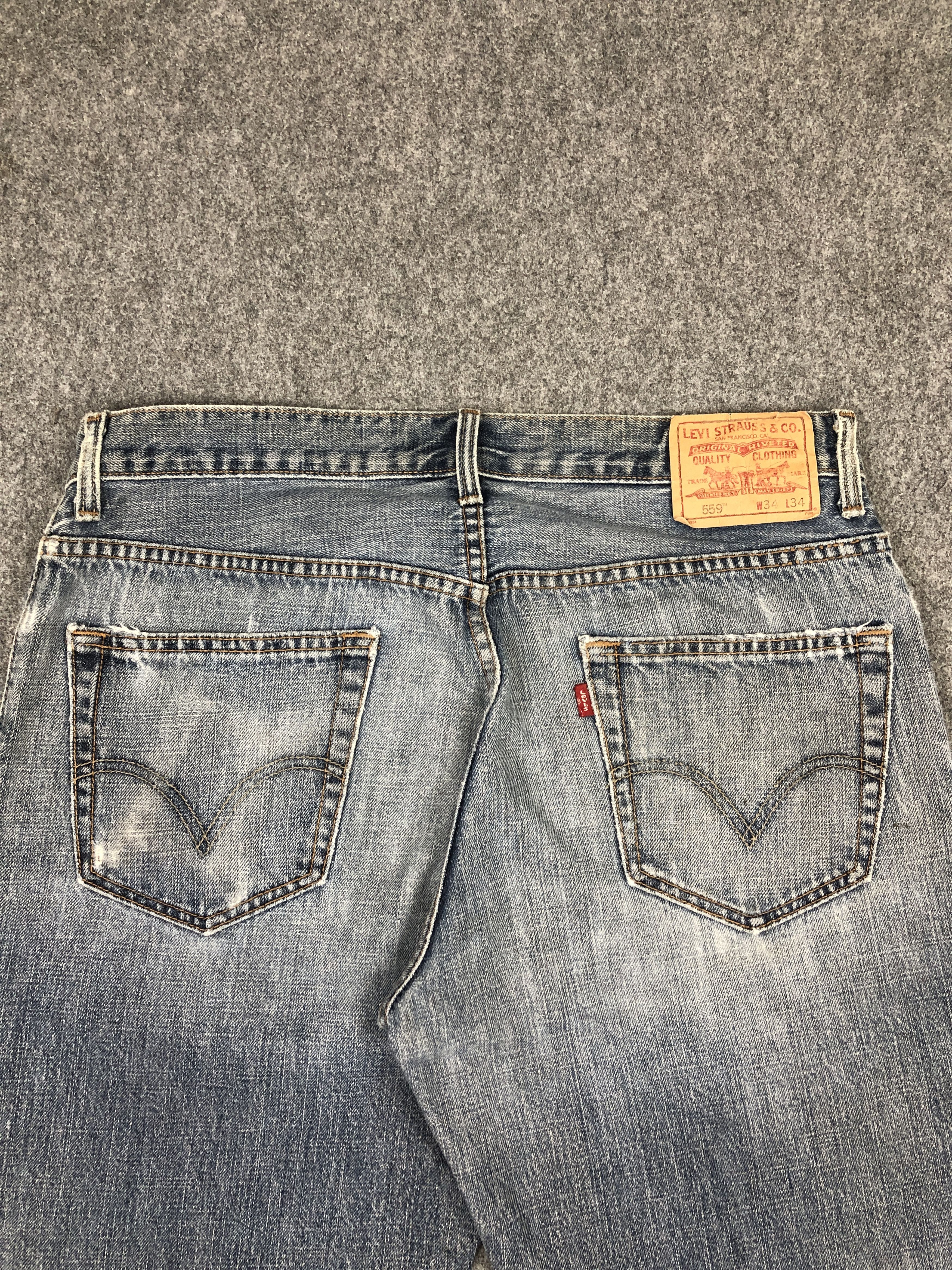 Levi's Vintage Levis 559 Faded Blue Jeans DP2368 Size US 34 / EU 50 - 4 Thumbnail
