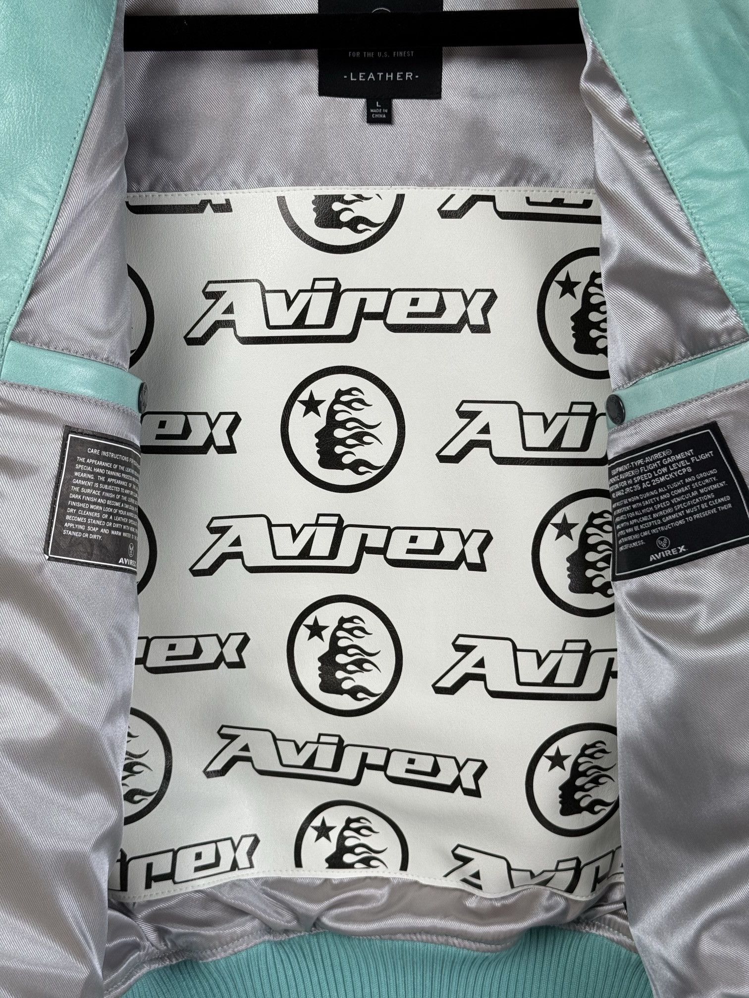 Avirex × HELLSTAR AVIREX X HELLSTAR Leather JACKET TURQUOISE Size US L / EU 52-54 / 3 - 10 Thumbnail