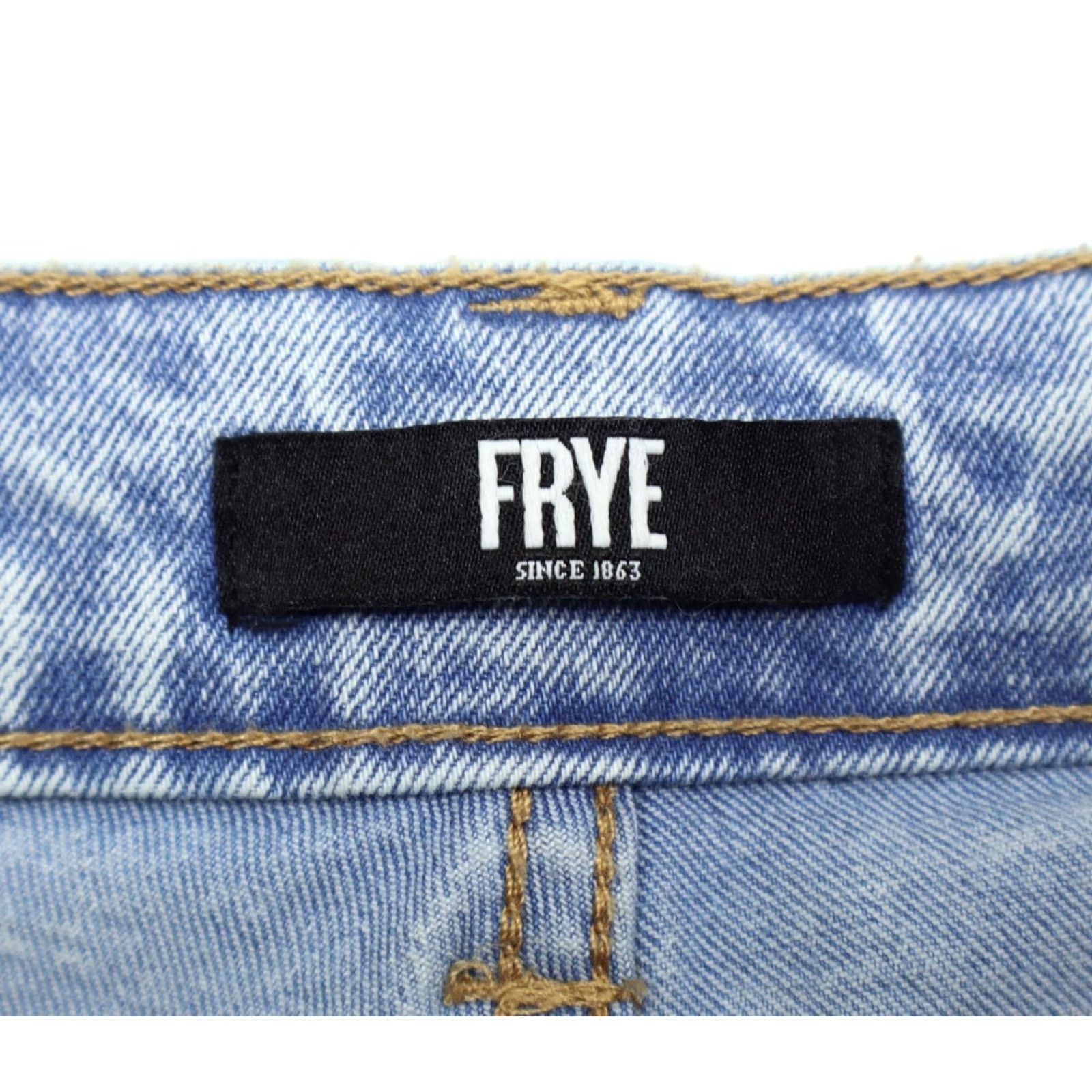 Frye Frye Women’s Straight Leg Light Wash Denim Jeans Sz 29 Regular Rise 11.5" Inseam 29" Blue Cotton Polyester Spandex Stretch Jeans Size 29" - 7 Thumbnail