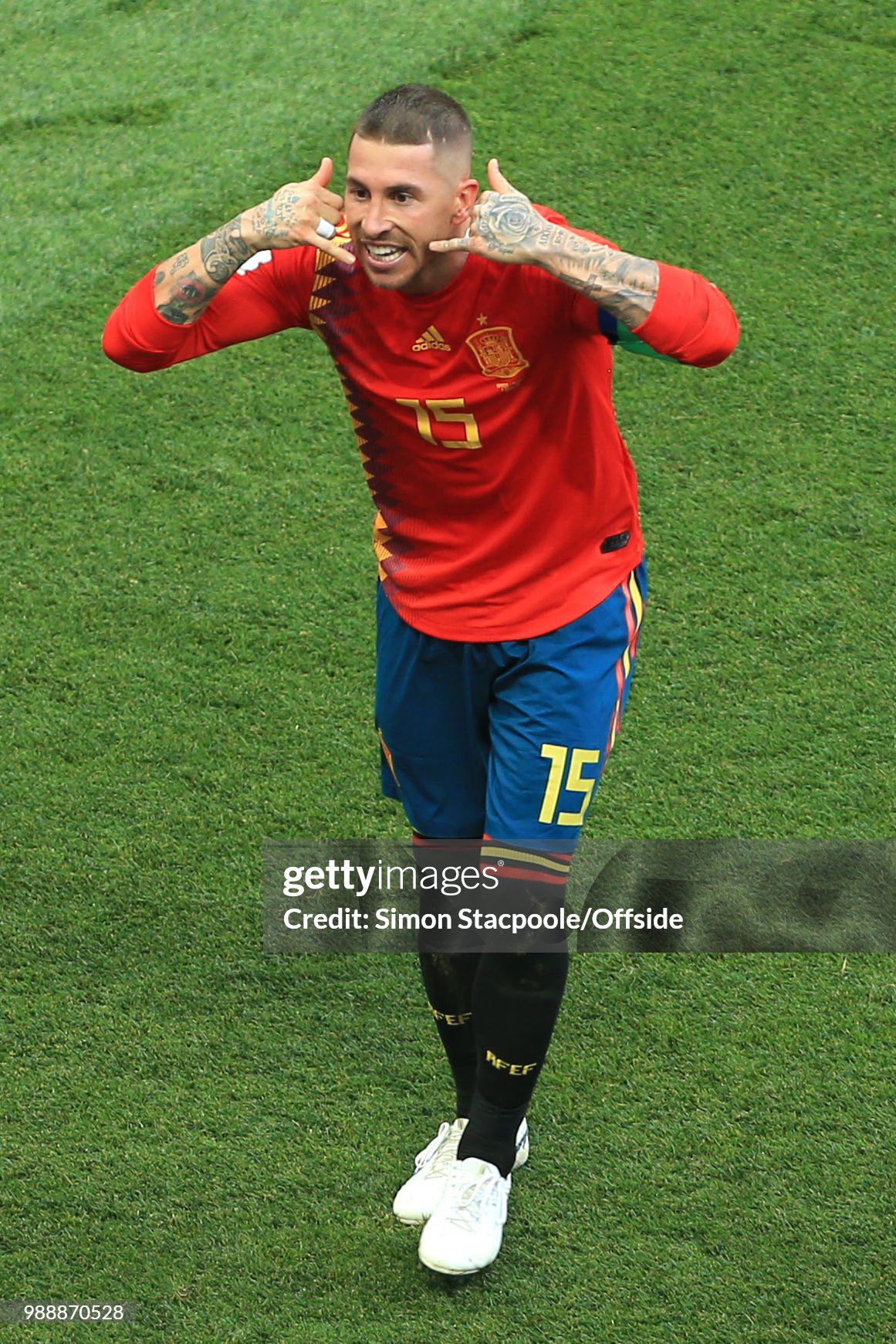 Adidas Adidas x Spain #15 Ramos World Cup 2018 Home Jersey Size US L / EU 52-54 / 3 - 18 Thumbnail