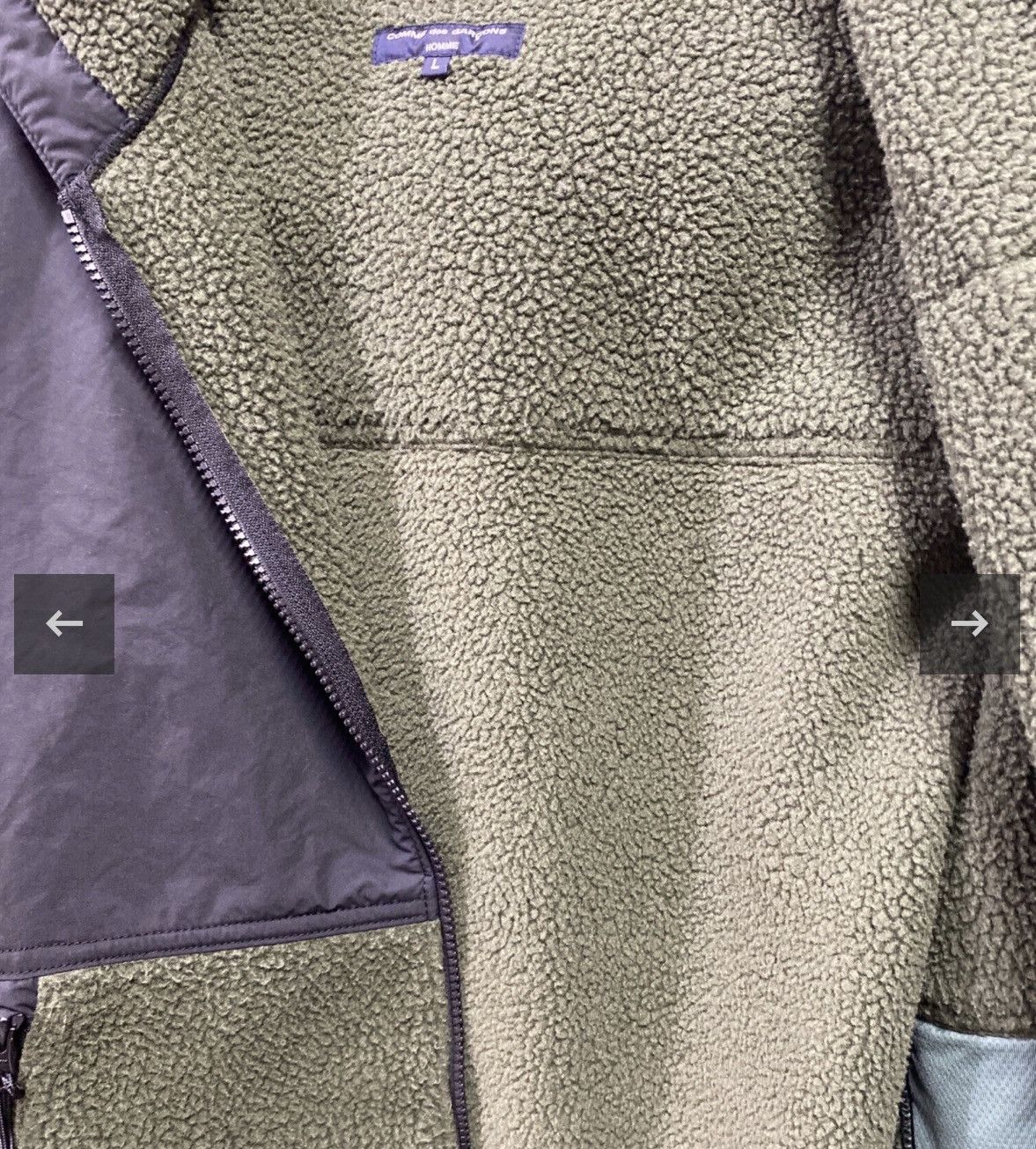 Comme des Garcons Homme Comme des Garcons Homme Polartec Fleece Jacket Olive L Size US L / EU 52-54 / 3 - 4 Thumbnail