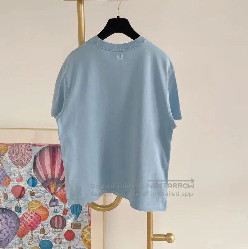 AMI AMI Summer Blue Cotton Graphic T-Shirt . Size M / US 6-8 / IT 42-44 - 2 Thumbnail