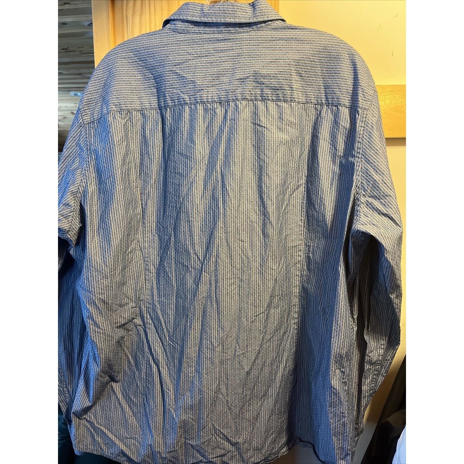 Marc Anthony Marc Anthony Men XL Blue Stripe Button Cotton Slim Fit Shirt Size US XL / EU 56 / 4 - 8 Thumbnail