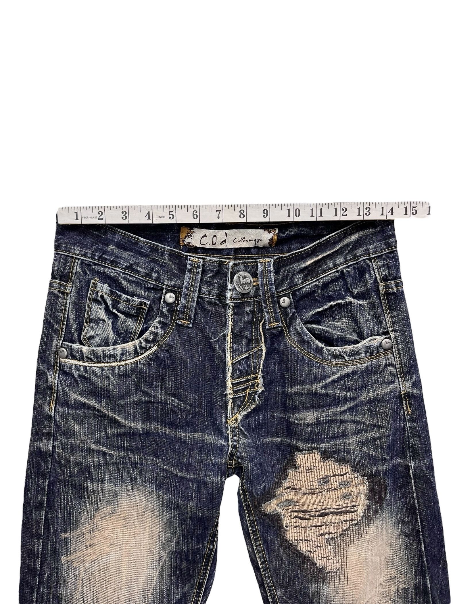 Japanese Brand FYE🔥Vintage C.O.T Mudwash Clawmark Grunge Boro Ripped Denim Size US 28 / EU 44 - 13 Thumbnail