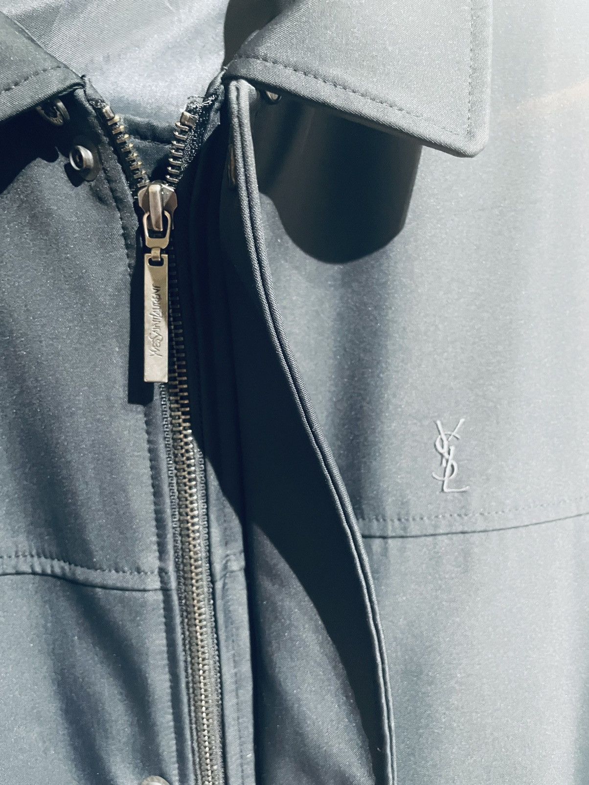 Yves Saint Laurent Men’s Noir Polyester Double Zip/Button Up Jacket Size US L / EU 52-54 / 3 - 1 Thumbnail