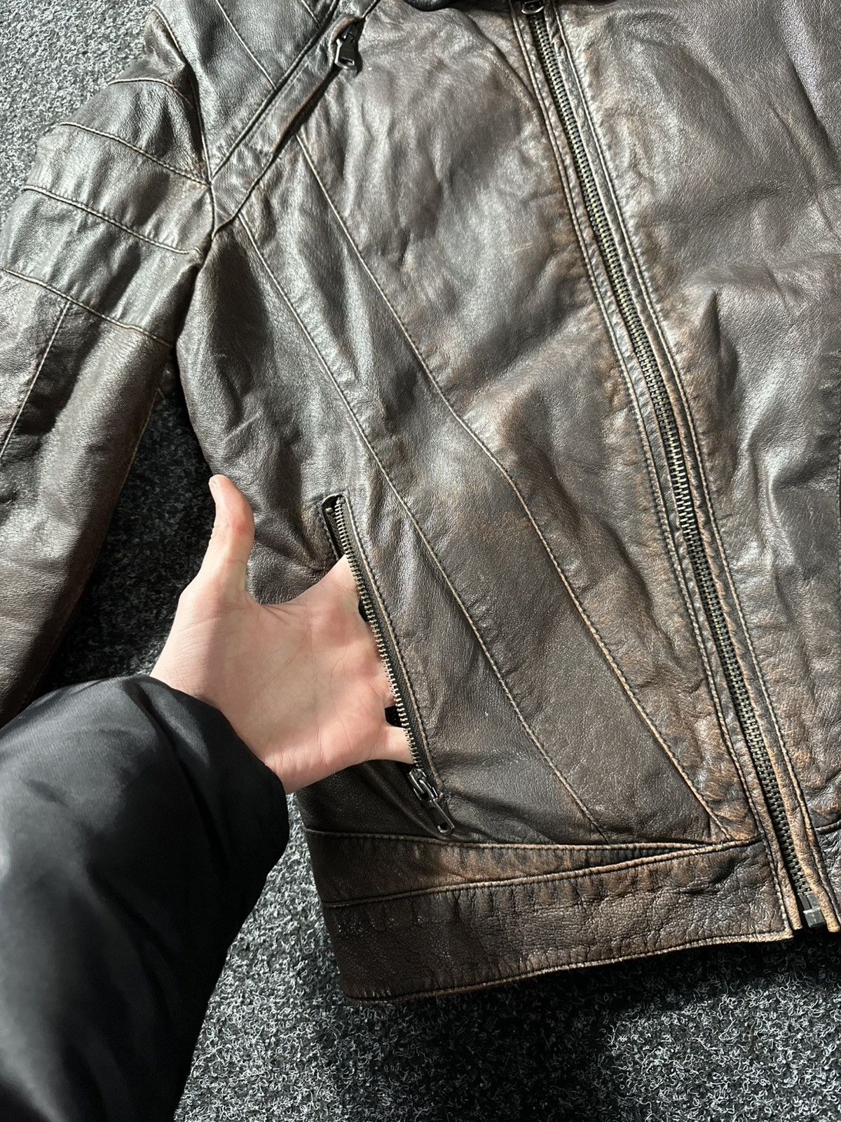 Vintage 🚨Vintage 90s Leather Biker Jacket-West Style Maison Margiela Size US S / EU 44-46 / 1 - 5 Thumbnail