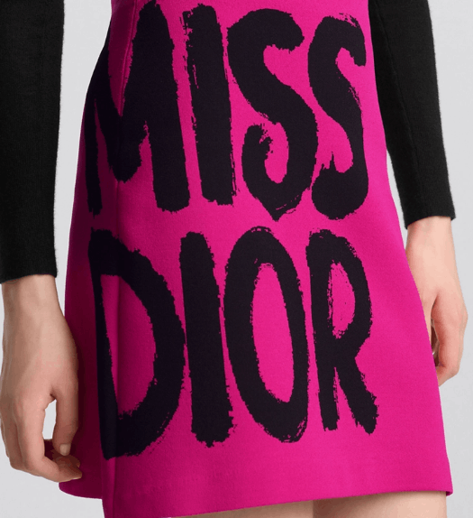 Dior o1w1db11225 454J05 Flared Mini Skirt in Fuchsia/Black Size 26" / US 2 / IT 38 - 5 Thumbnail
