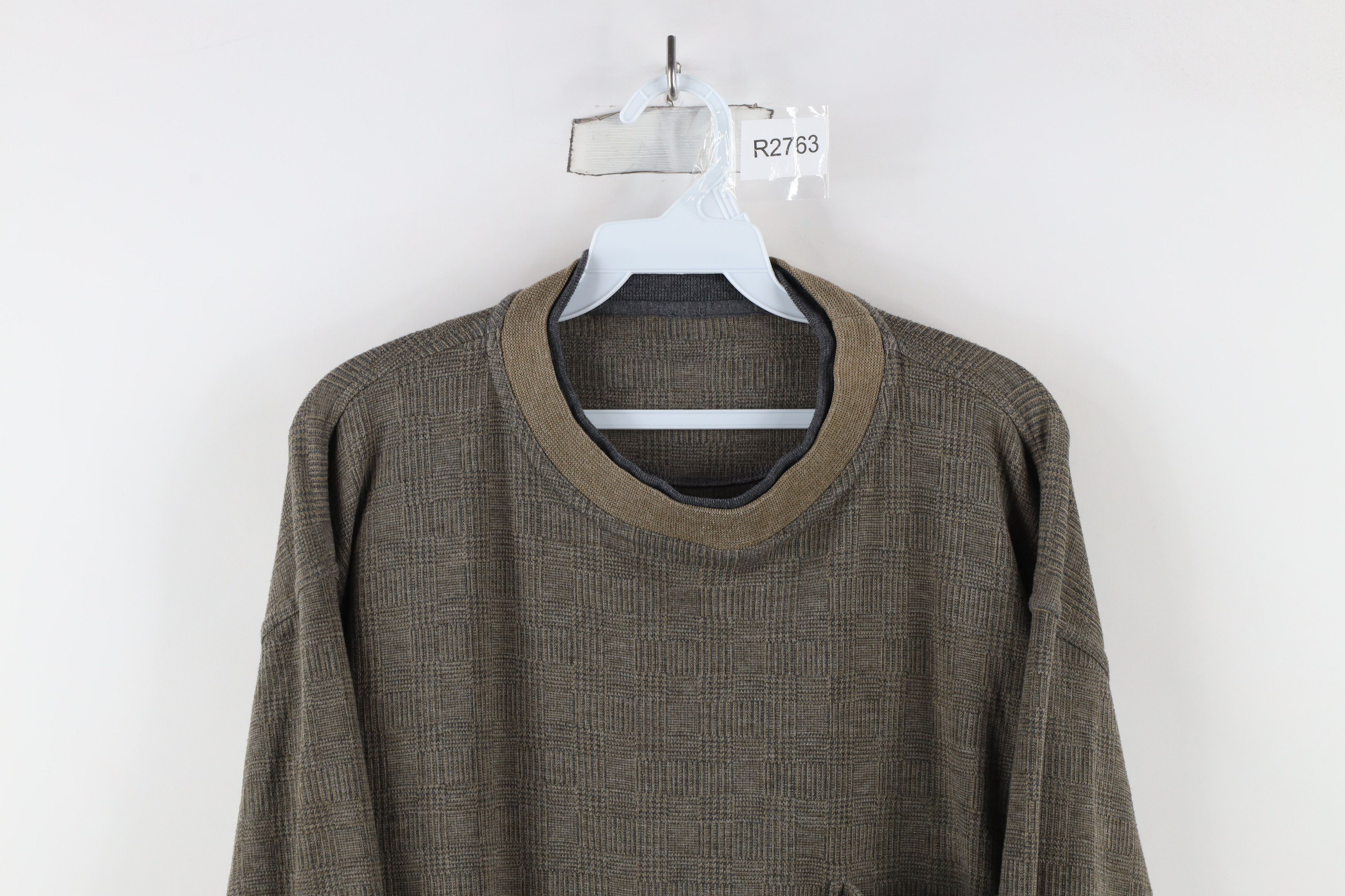 Vintage Vintage 90s Streetwear Houndstooth Long Sleeve T-Shirt Size US XL / EU 56 / 4 - 2 Thumbnail