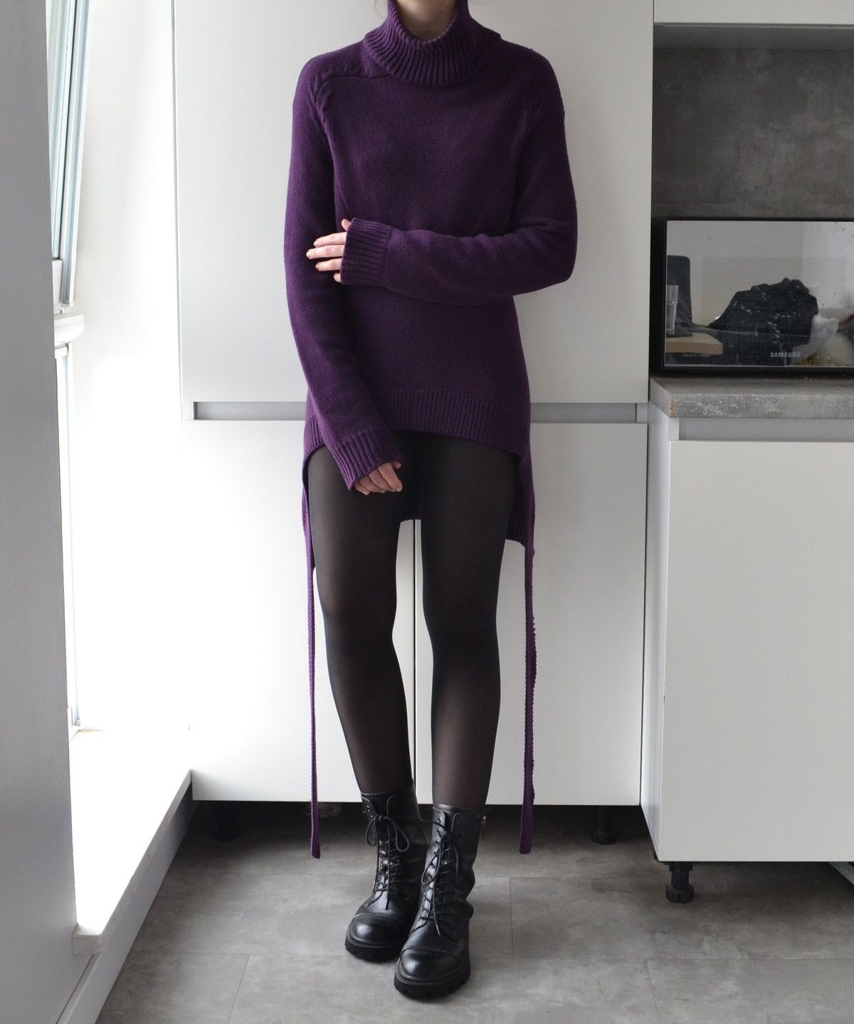 Givenchy GIVENCHY Sweater Cross Belt Waist Jumper Dress Purple Size M / US 6-8 / IT 42-44 - 3 Thumbnail